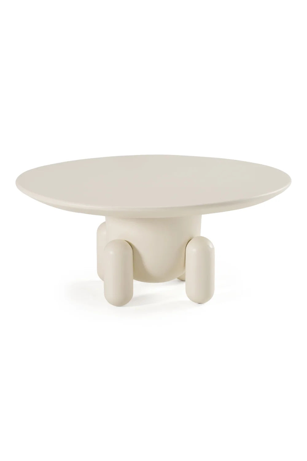Luxury Gabby White Gloss Round Coffee Table Modern Italian Style for Villa