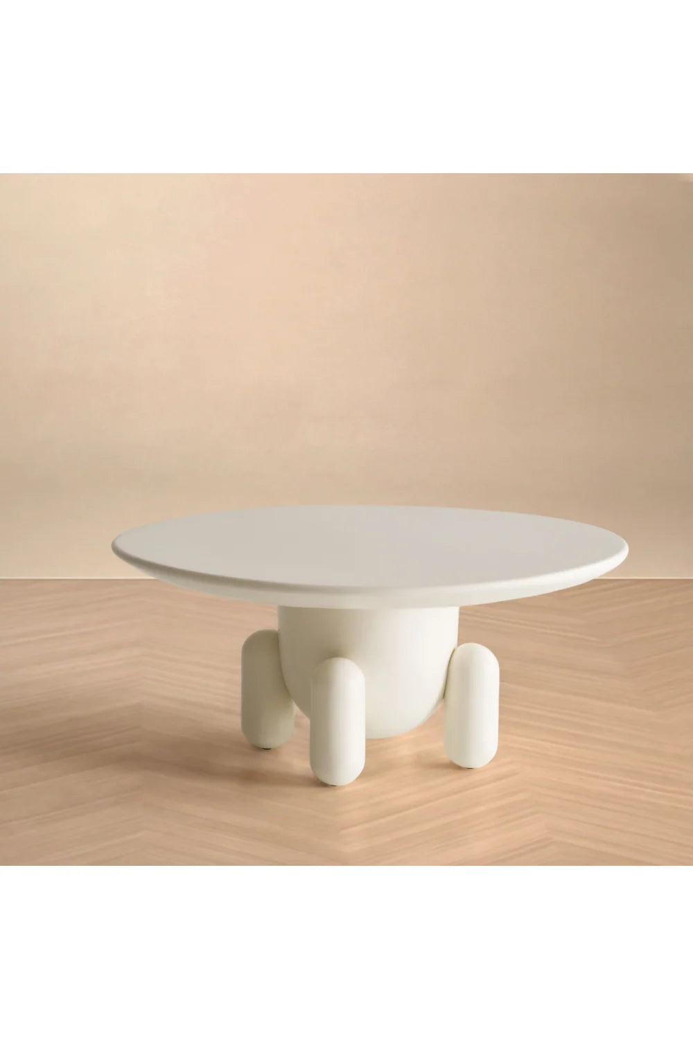 Luxury Gabby White Gloss Round Coffee Table Modern Italian Style for Villa
