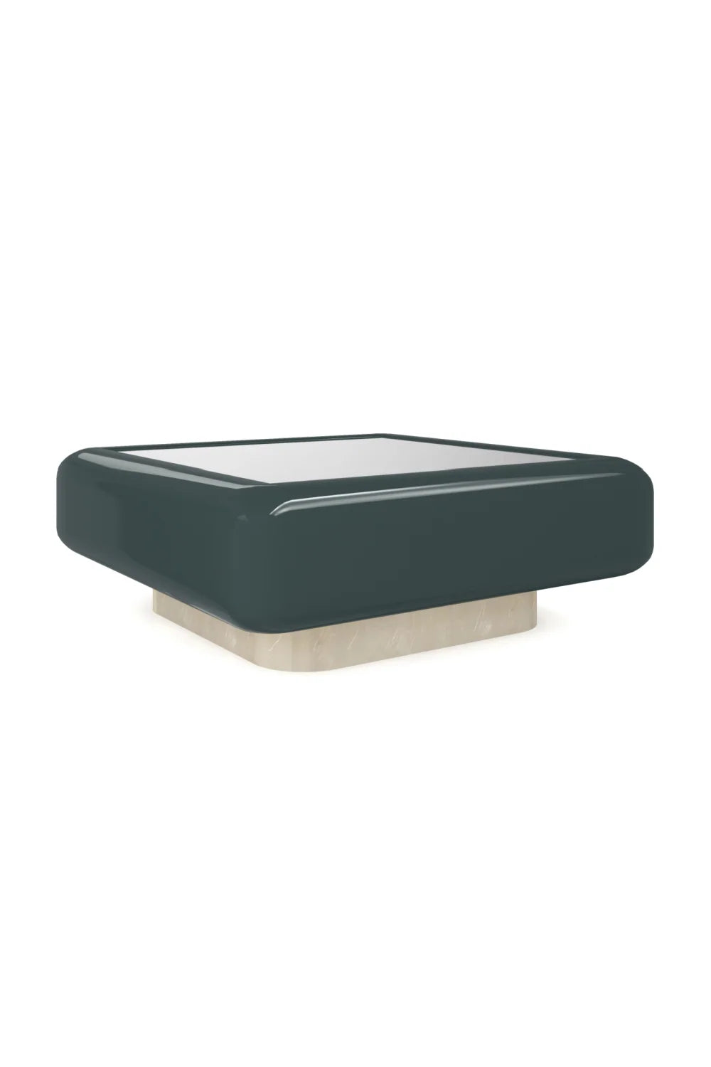 Luxury Gelee Square Green Glass Coffee Table Modern Italian Style for Villa
