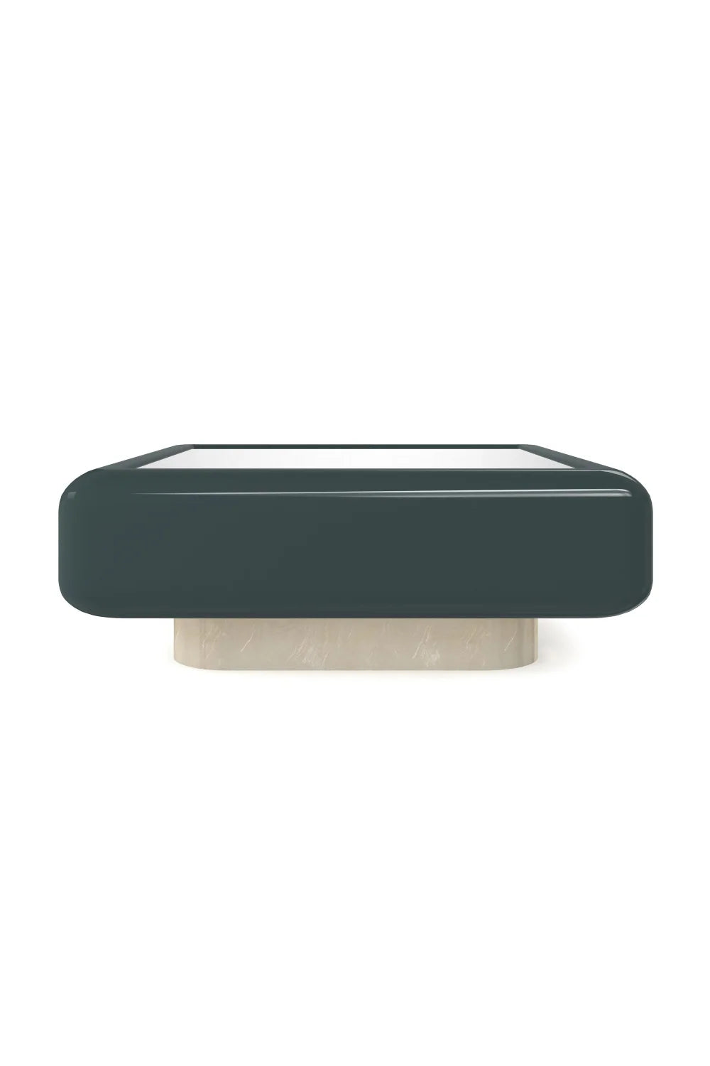 Luxury Gelee Square Green Glass Coffee Table Modern Italian Style for Villa