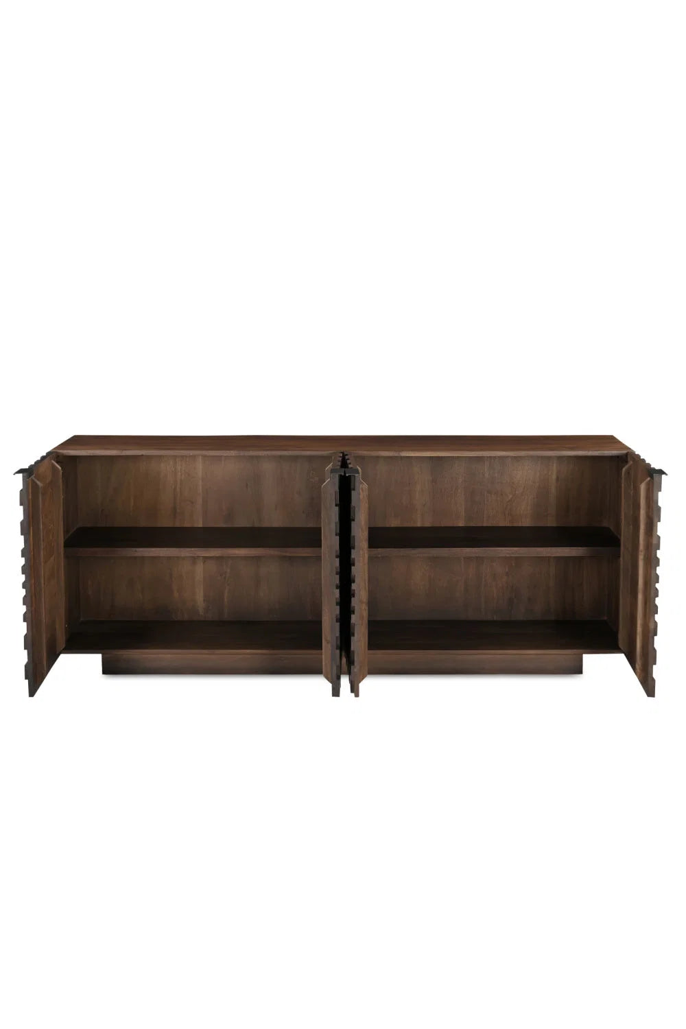 Luxury Geometric Acacia 4-Door Sideboard European Style for Villa
