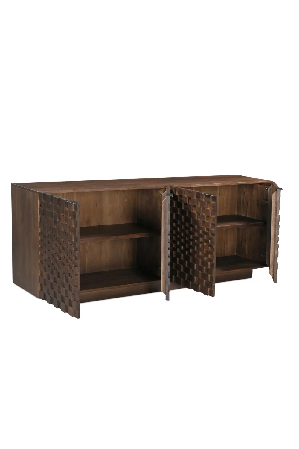 Luxury Geometric Acacia 4-Door Sideboard European Style for Villa