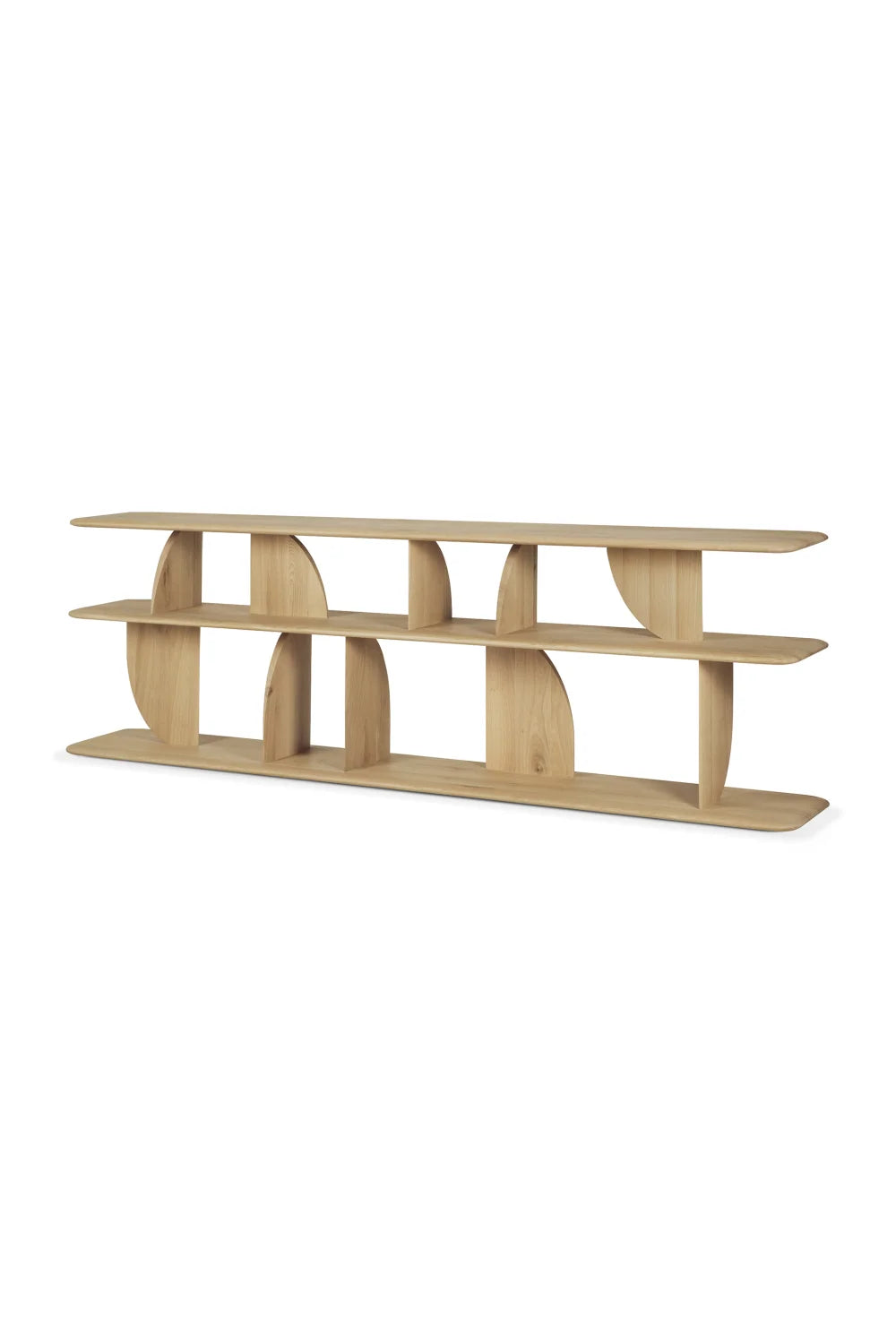 Luxury Geometric Natural Oak Console Table Modern Italian Style for Villa