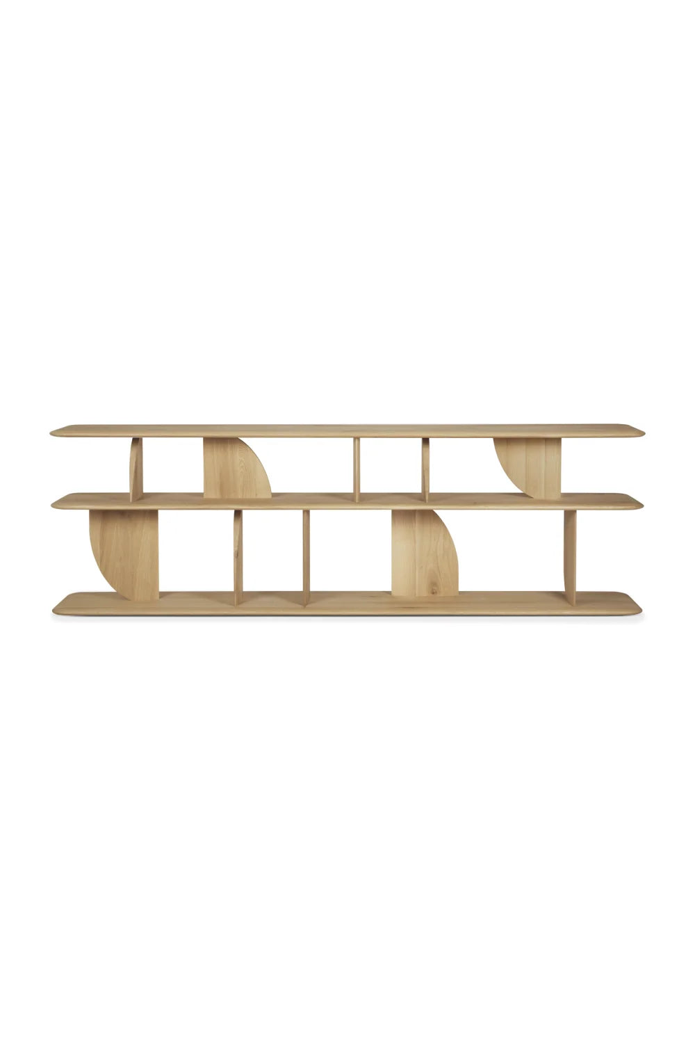 Luxury Geometric Natural Oak Console Table Modern Italian Style for Villa
