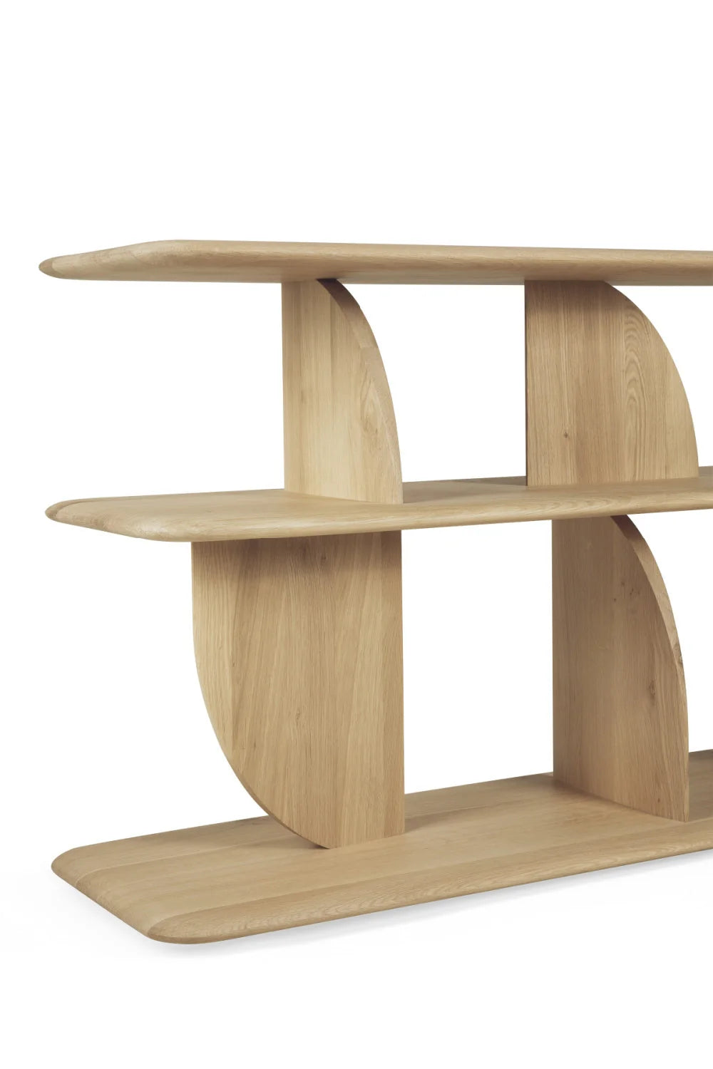 Luxury Geometric Natural Oak Console Table Modern Italian Style for Villa