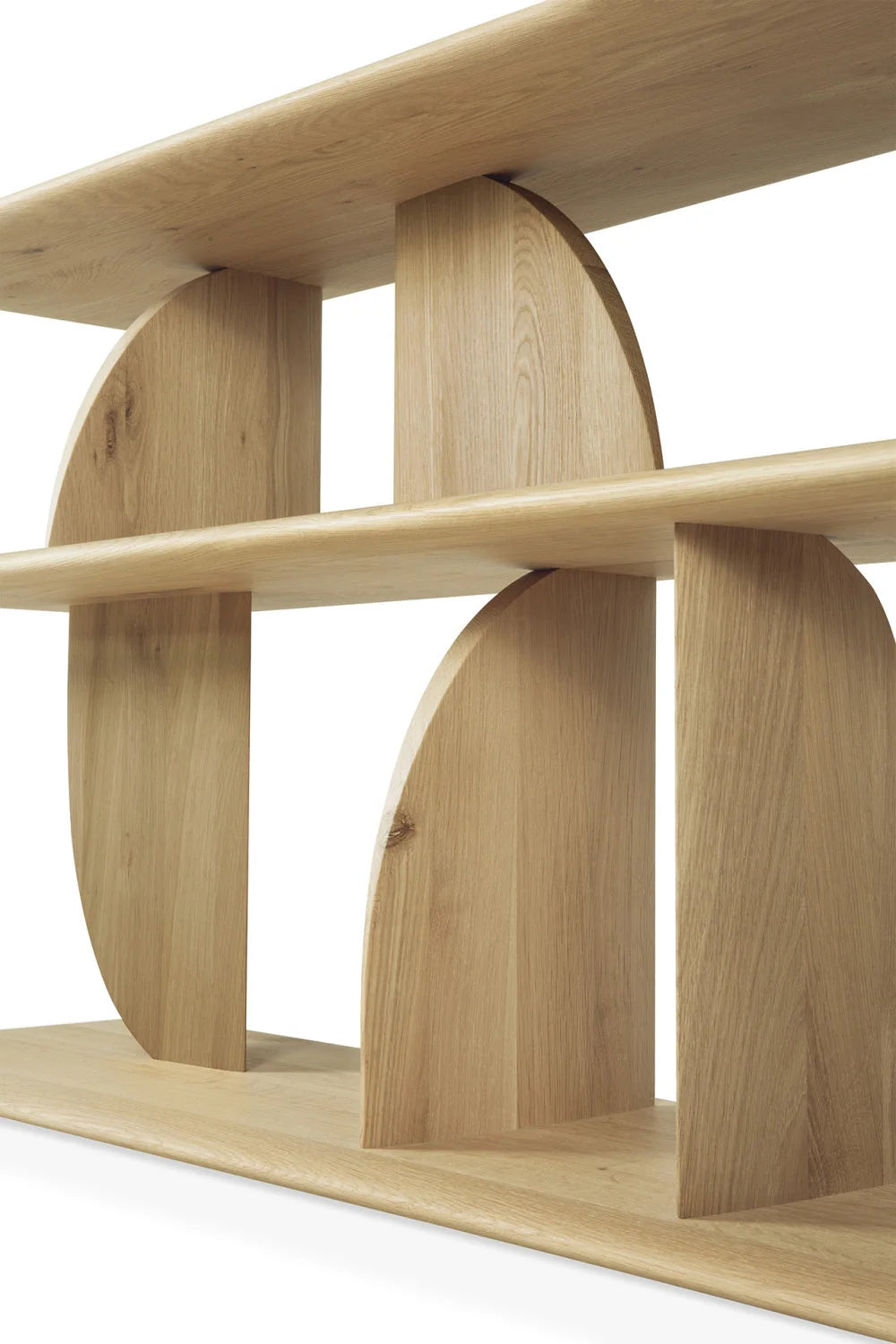 Luxury Geometric Natural Oak Console Table Modern Italian Style for Villa