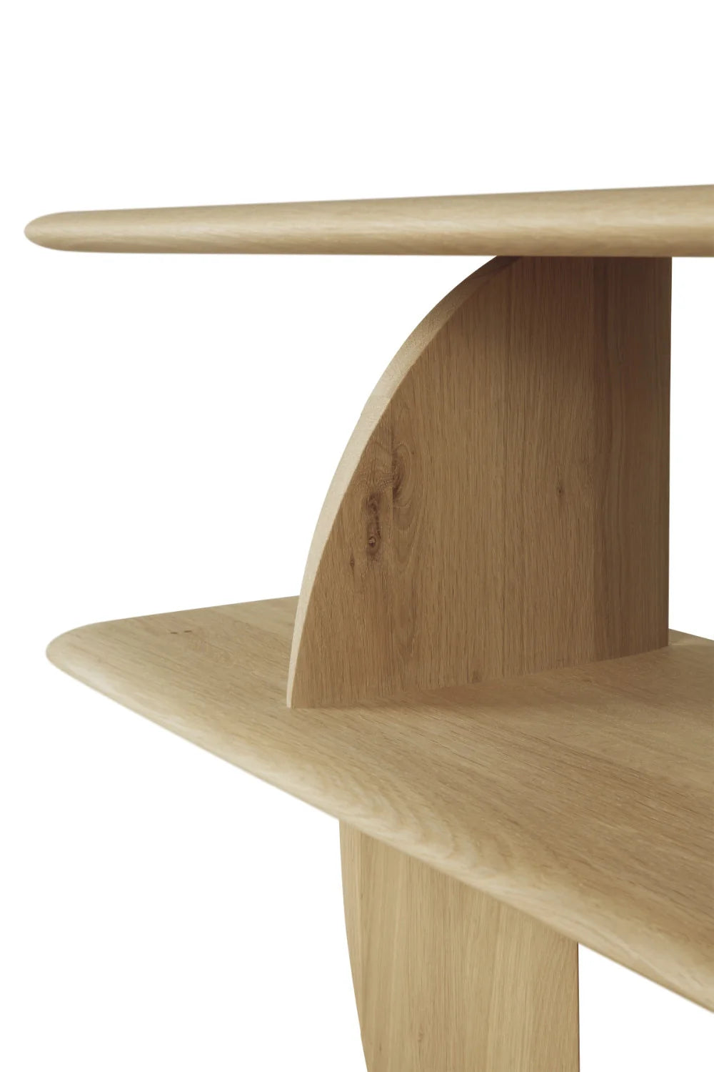 Luxury Geometric Natural Oak Console Table Modern Italian Style for Villa