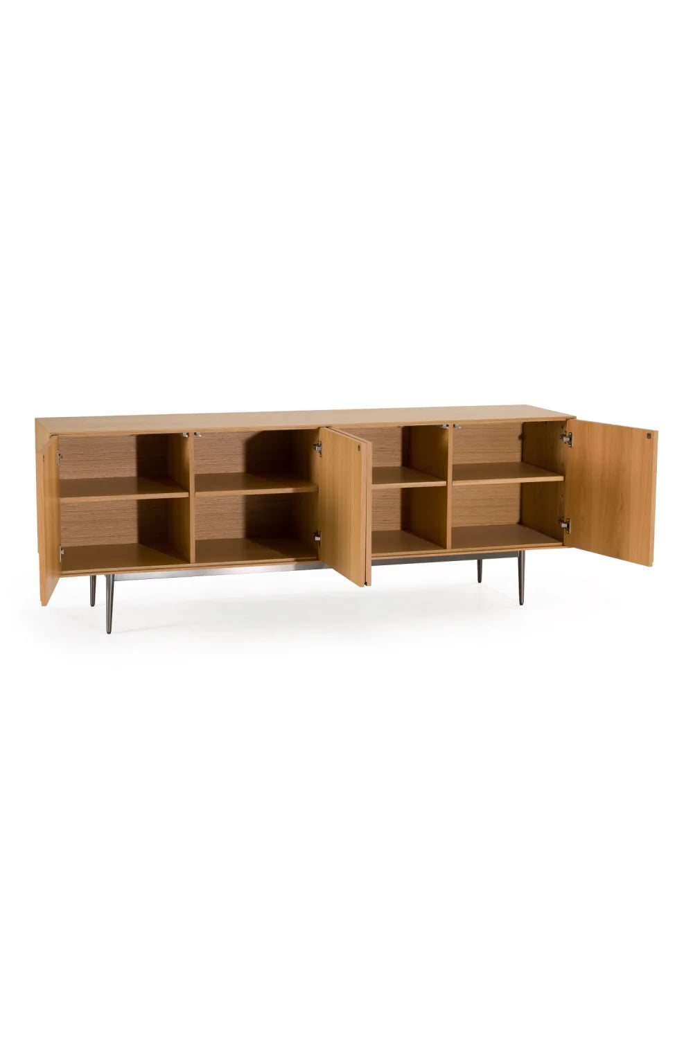 Luxury Geometric Patterned Oak Sideboard European Style for Villa