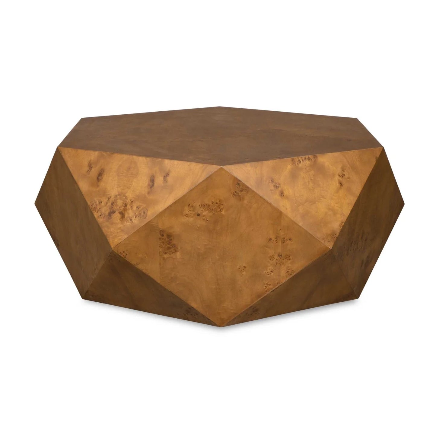 Luxury Geometric Poplar Burl Coffee Table Modern Italian Style for Villa