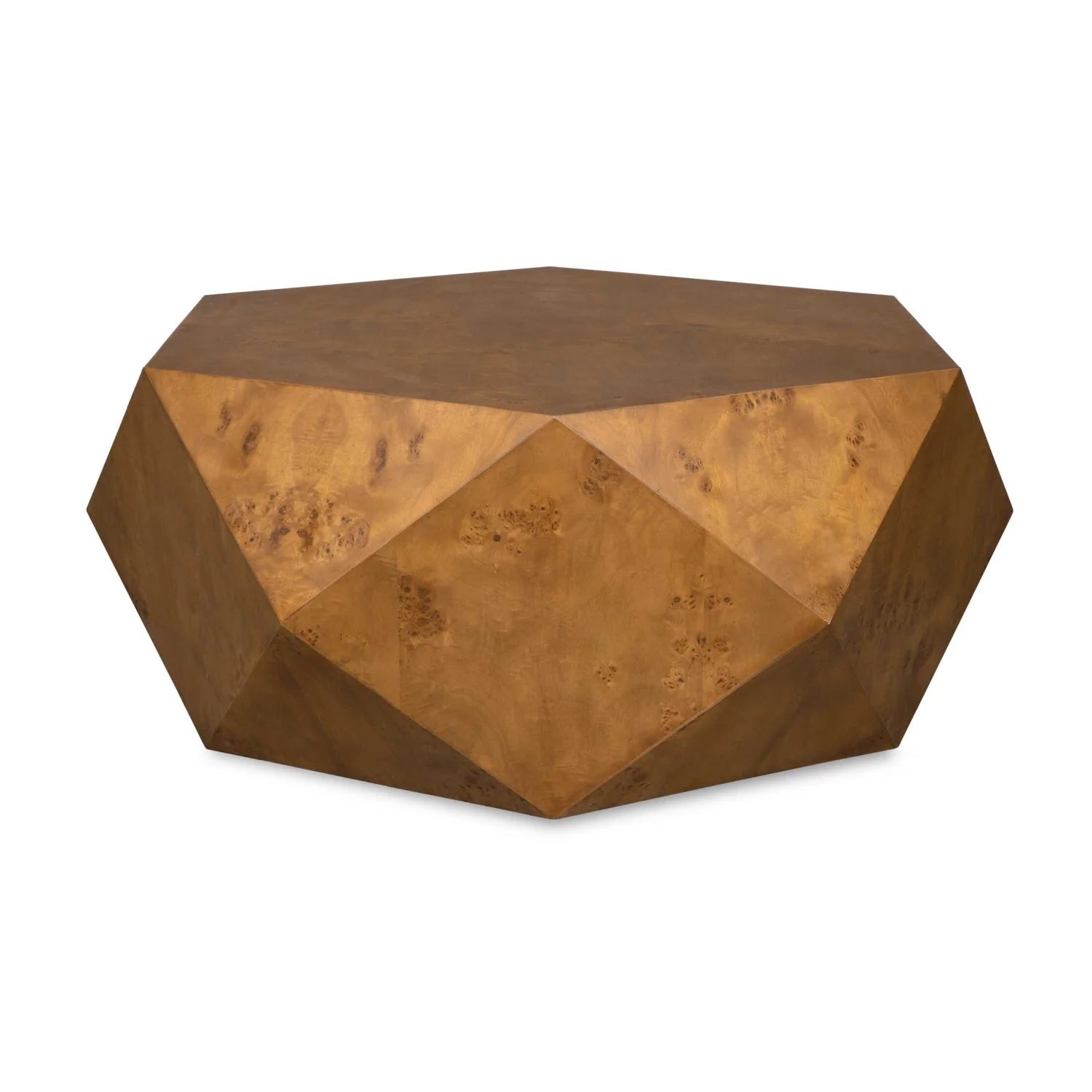 Luxury Geometric Poplar Burl Coffee Table Modern Italian Style for Villa