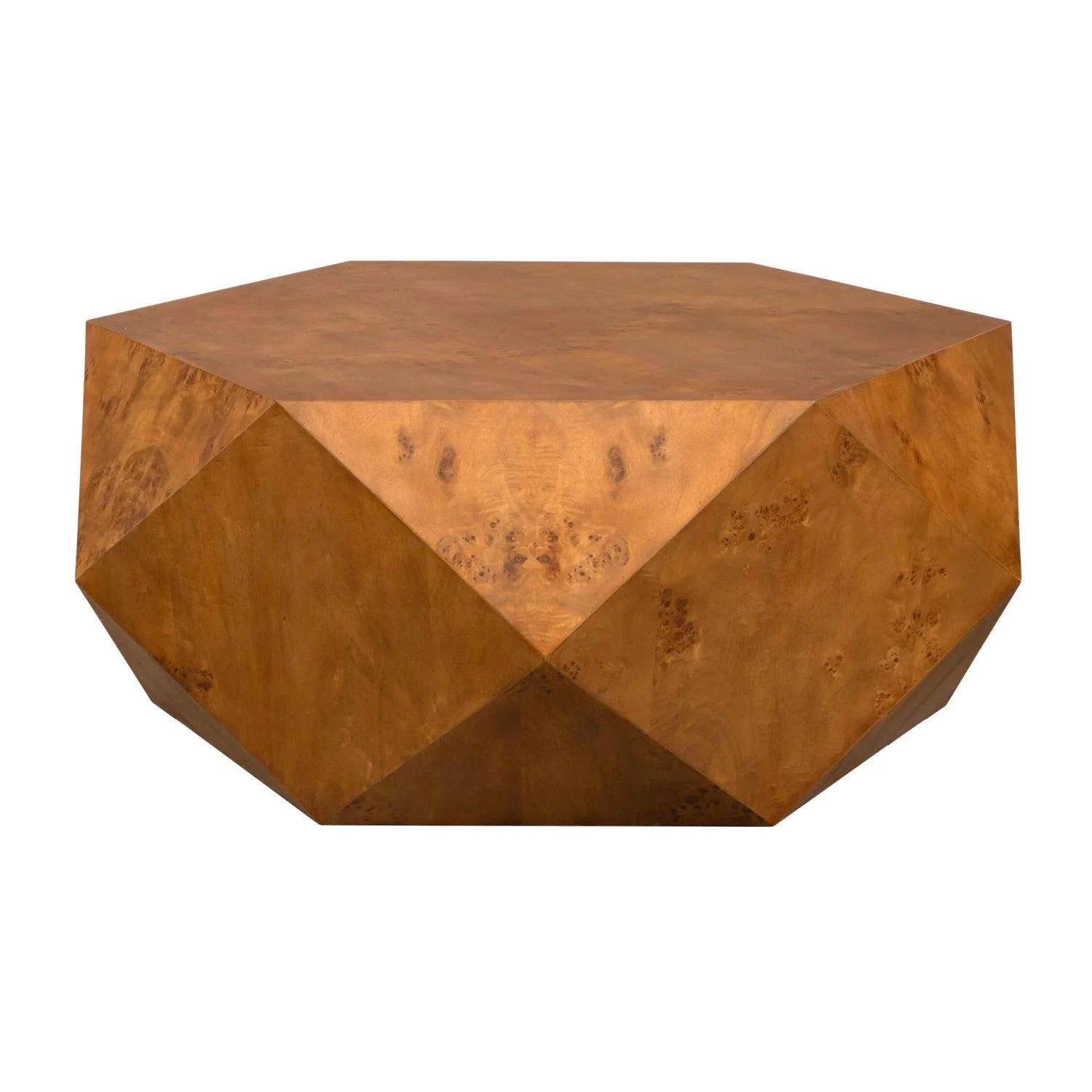 Luxury Geometric Poplar Burl Coffee Table Modern Italian Style for Villa