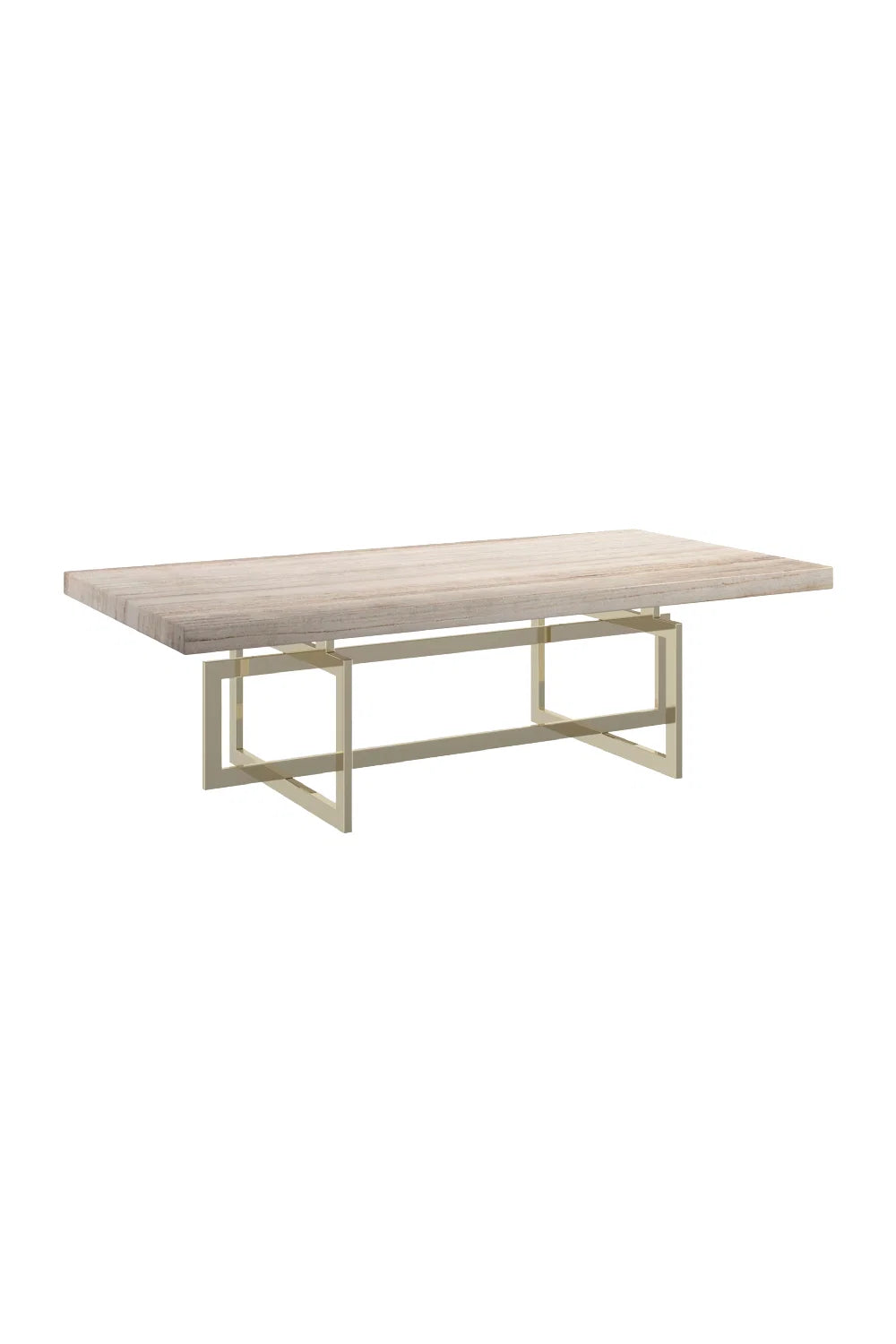 Luxury Geometrical Gold Base Coffee Table Modern Italian Style for Villa