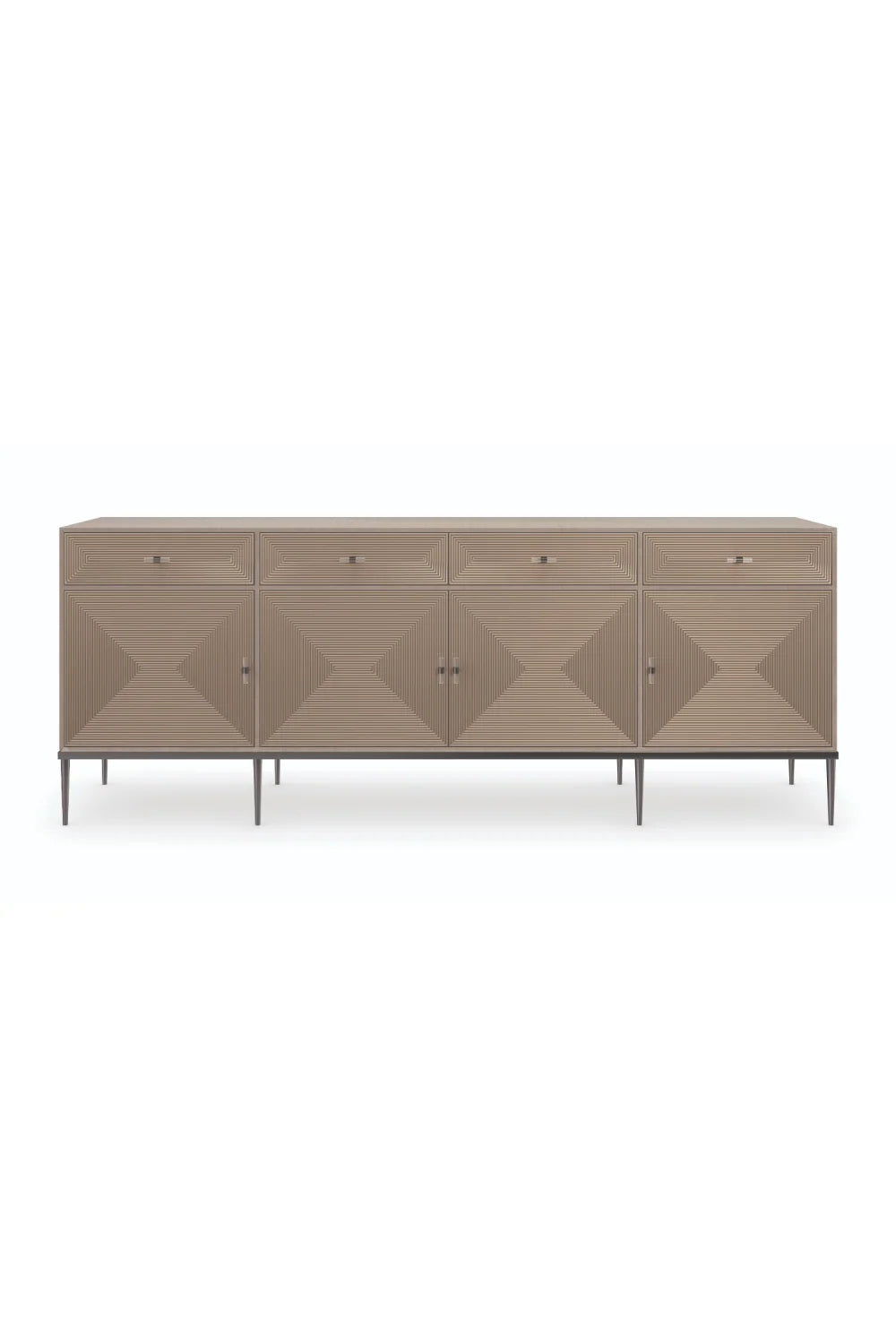 Luxury Geometrical Patterned Wooden Sideboard European Style for Villa