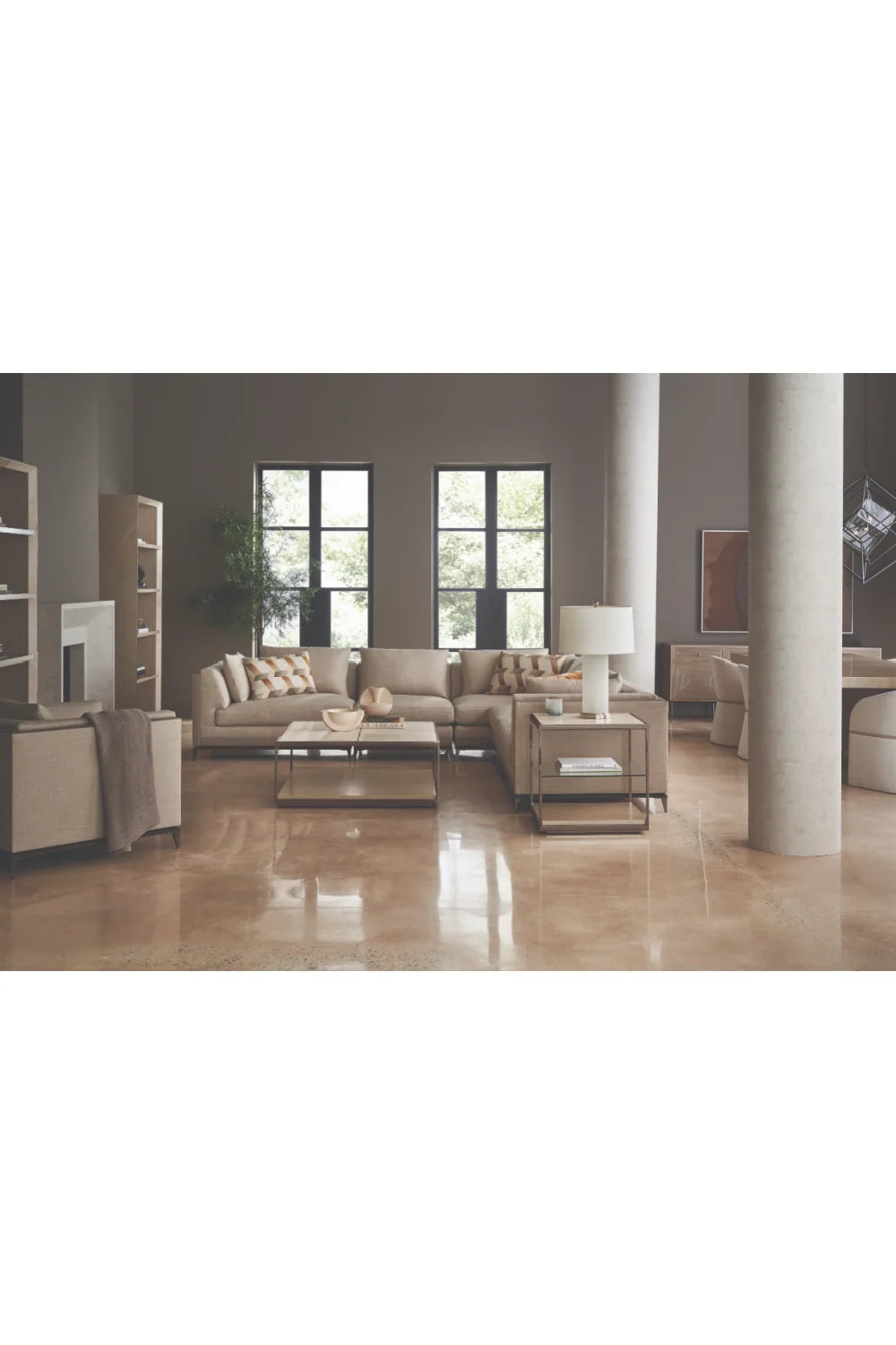 Luxury Geometrical Patterned Wooden Sideboard European Style for Villa