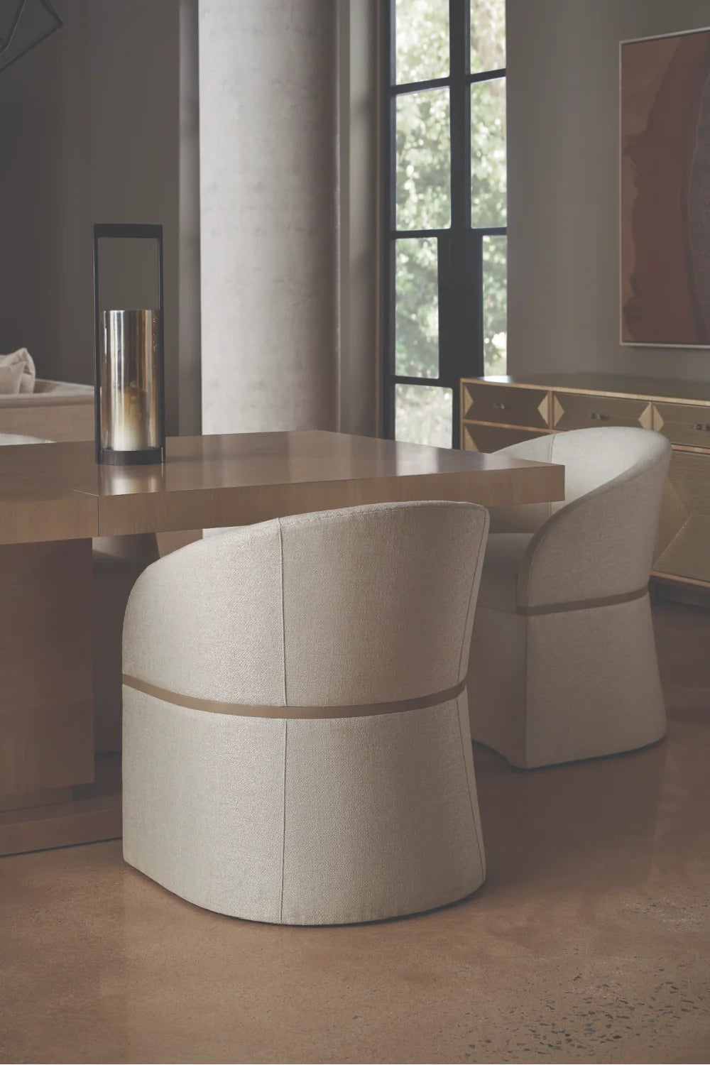 Luxury Geometrical Patterned Wooden Sideboard European Style for Villa