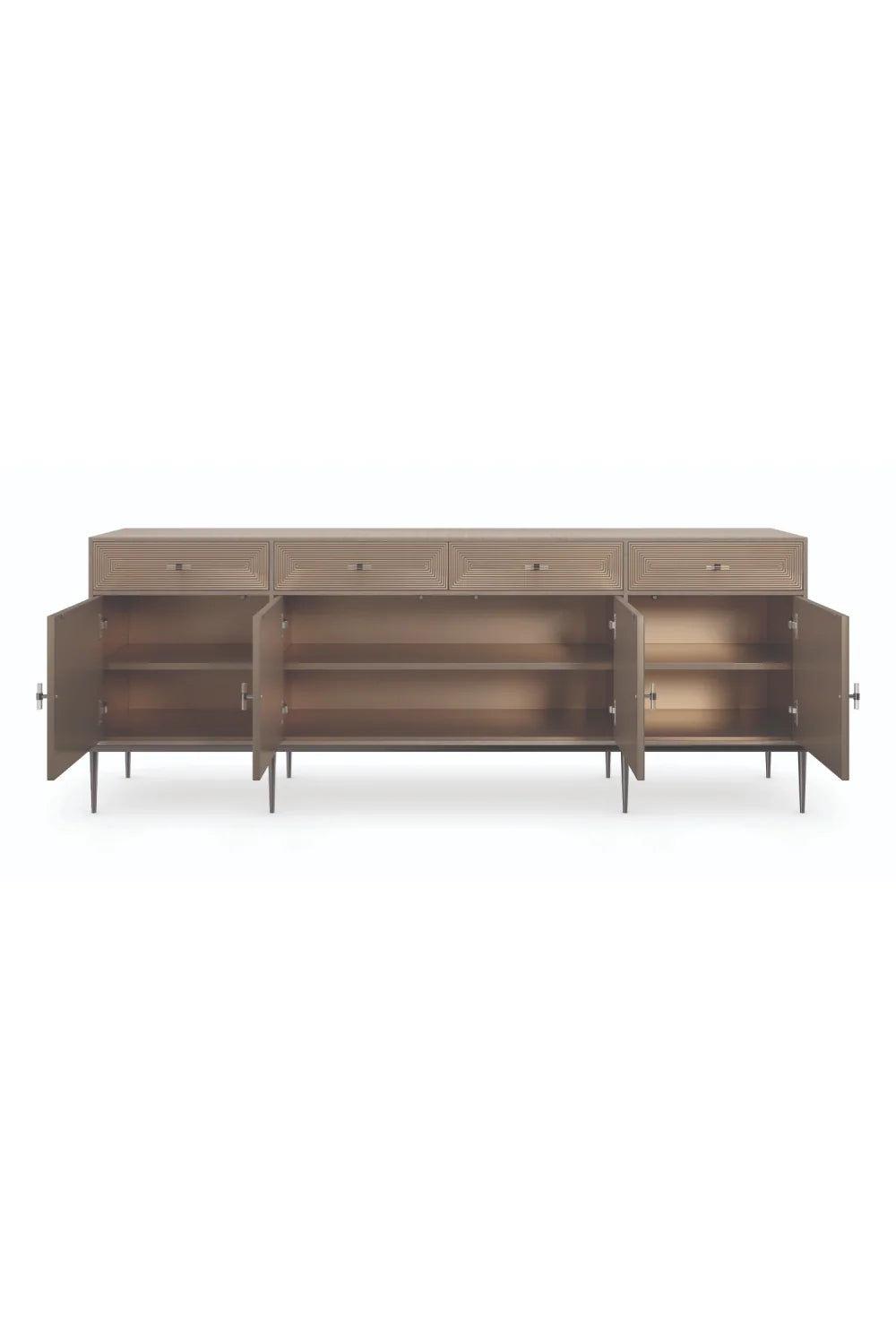 Luxury Geometrical Patterned Wooden Sideboard European Style for Villa