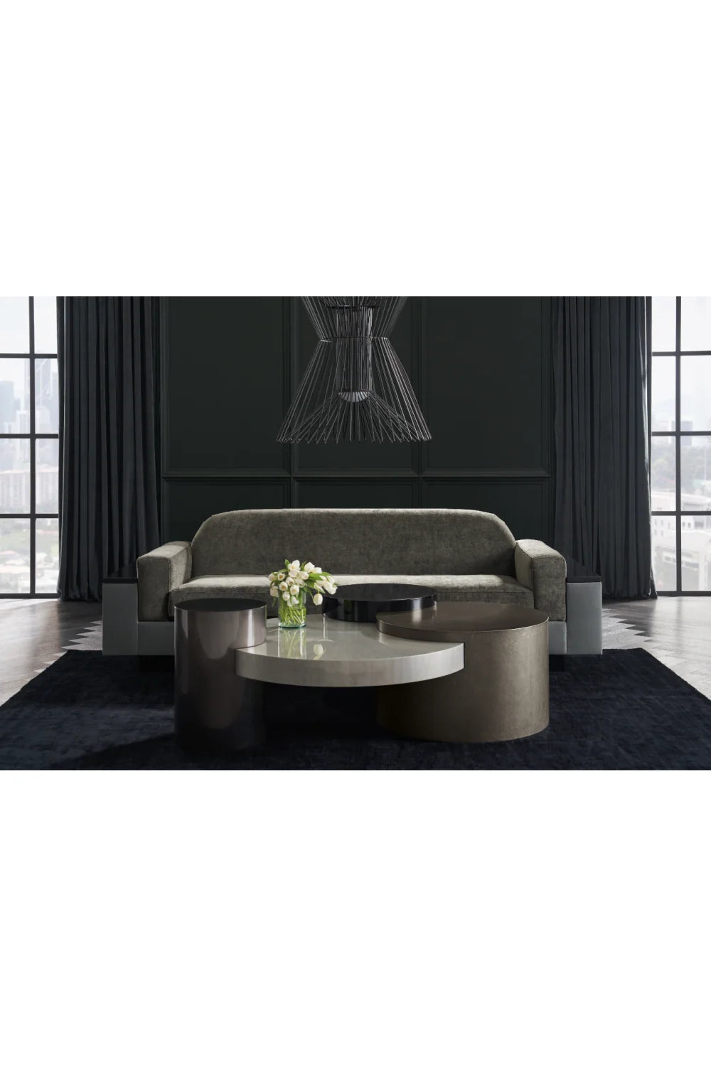 Luxury Geometrical Wood Coffee Table Modern Italian Style for Villa
