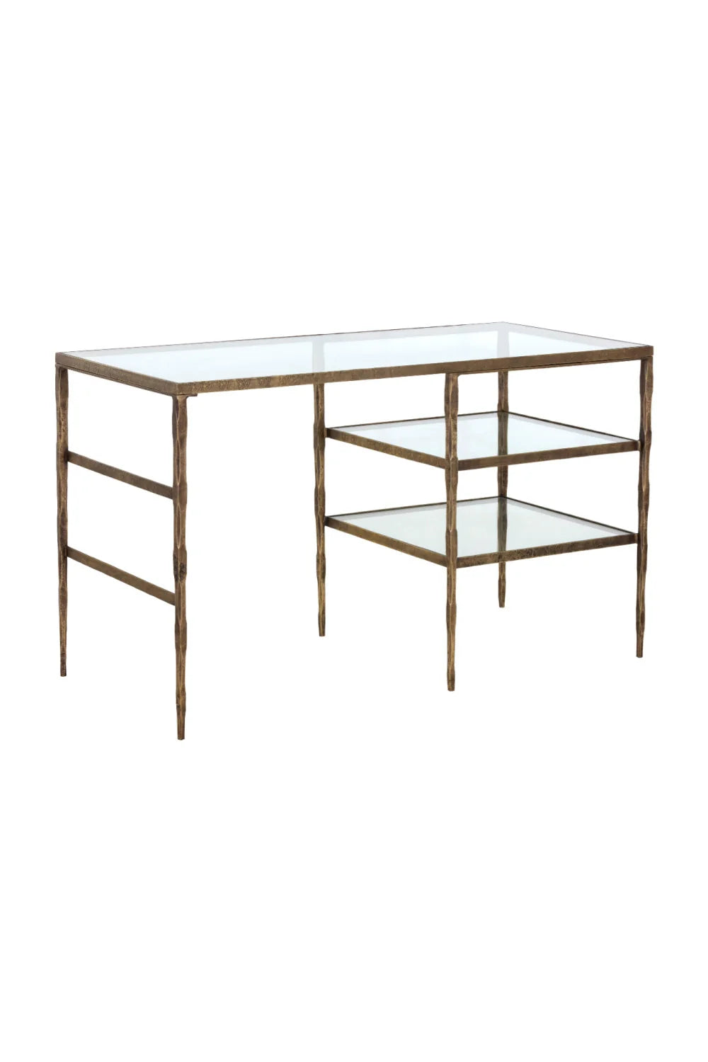 Luxury Glass 2-Shelf Modern Desk European Style for Villa