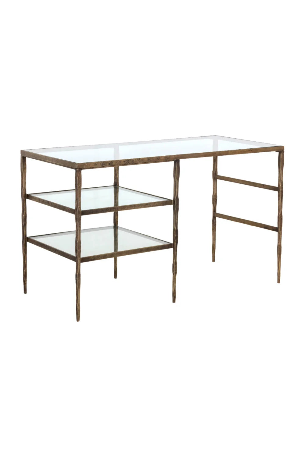 Luxury Glass 2-Shelf Modern Desk European Style for Villa