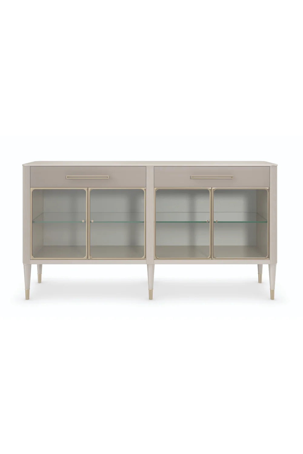 Luxury Glass Door 4-Door Sideboard European Style for Villa