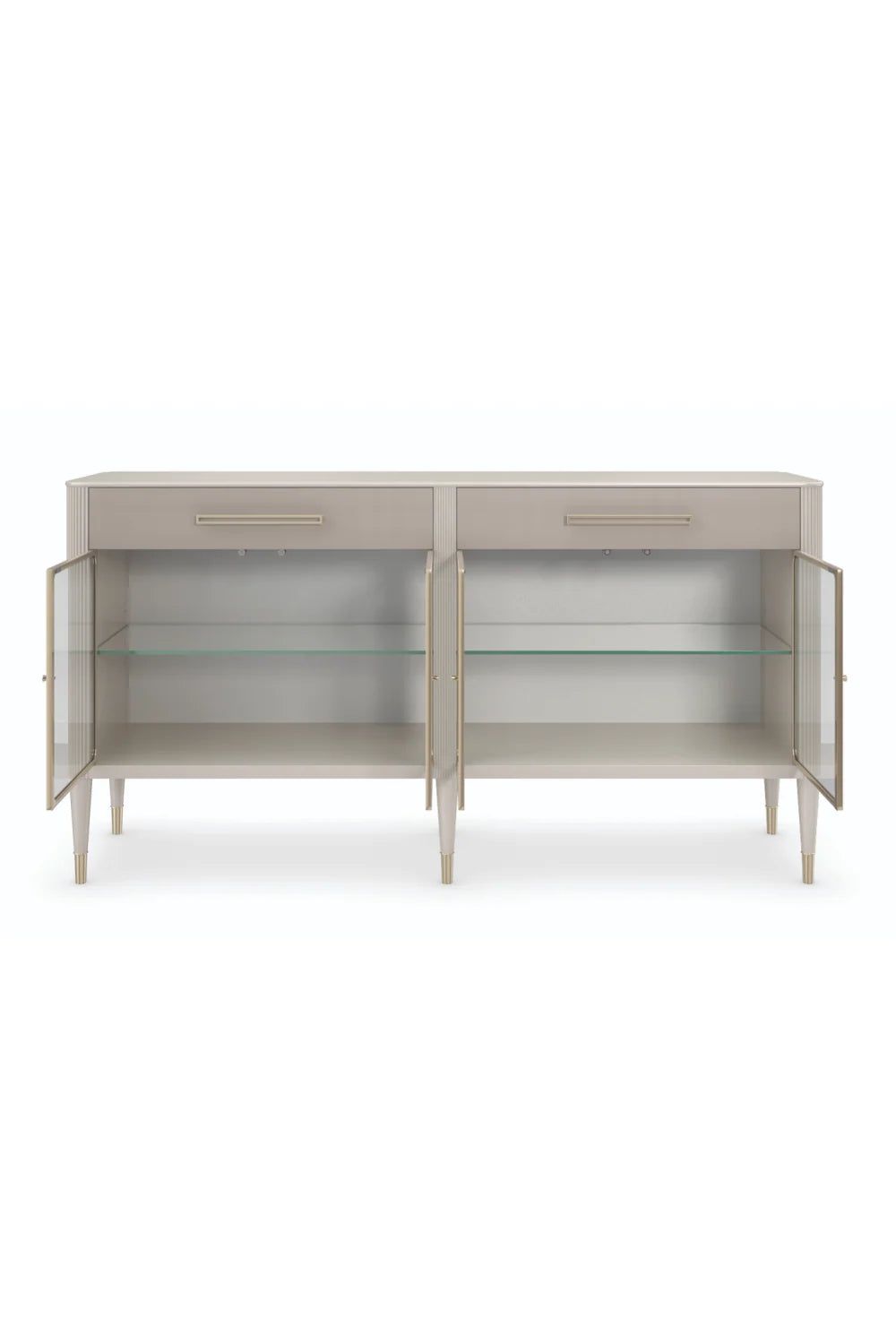 Luxury Glass Door 4-Door Sideboard European Style for Villa