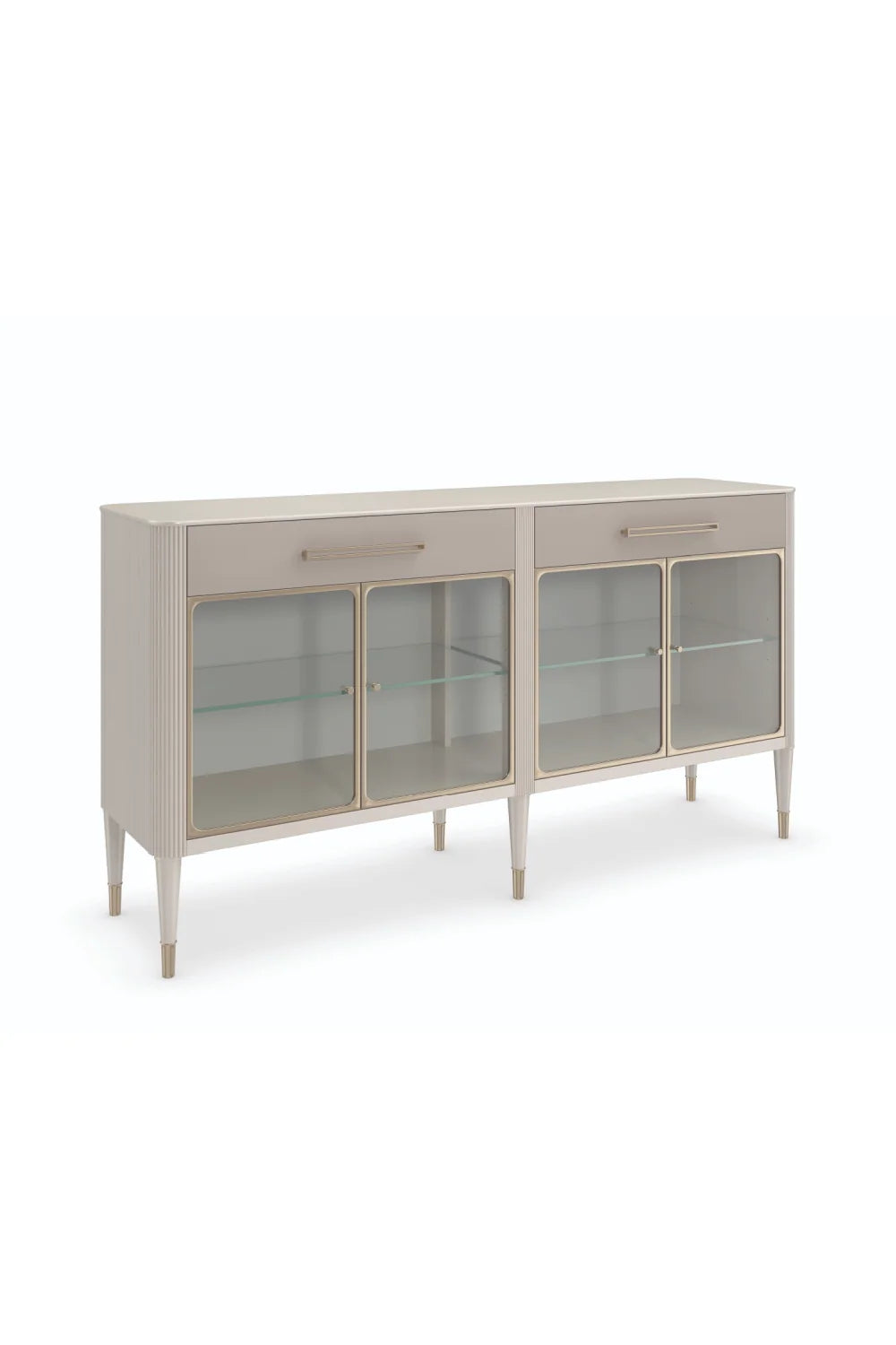 Luxury Glass Door 4-Door Sideboard European Style for Villa
