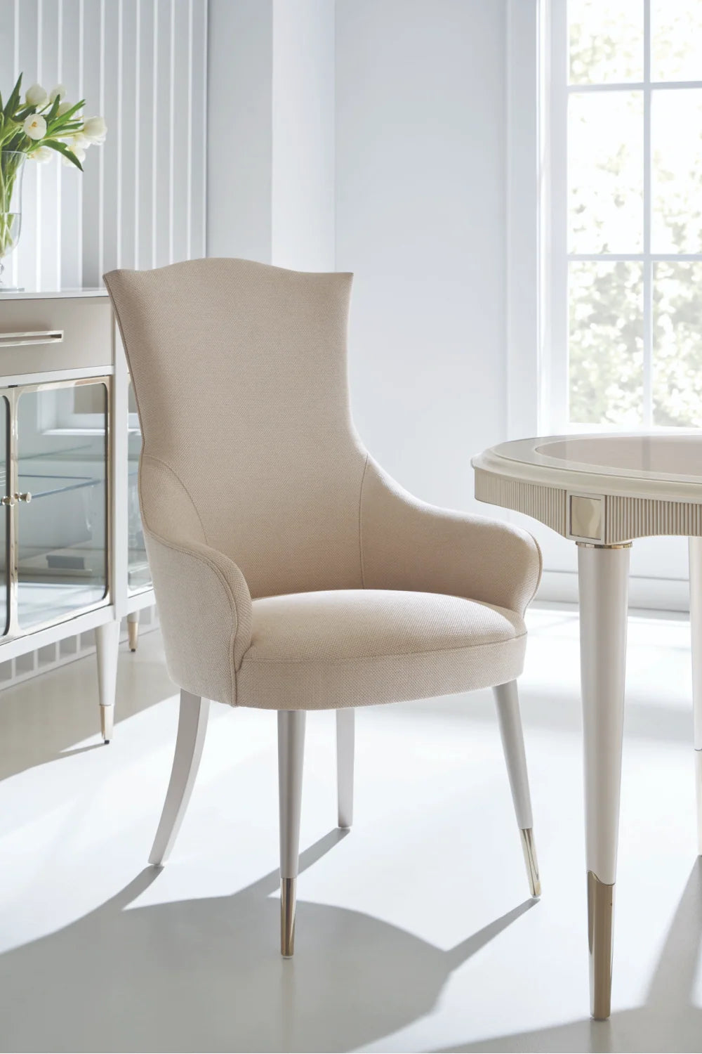 Luxury Glass Door 4-Door Sideboard European Style for Villa