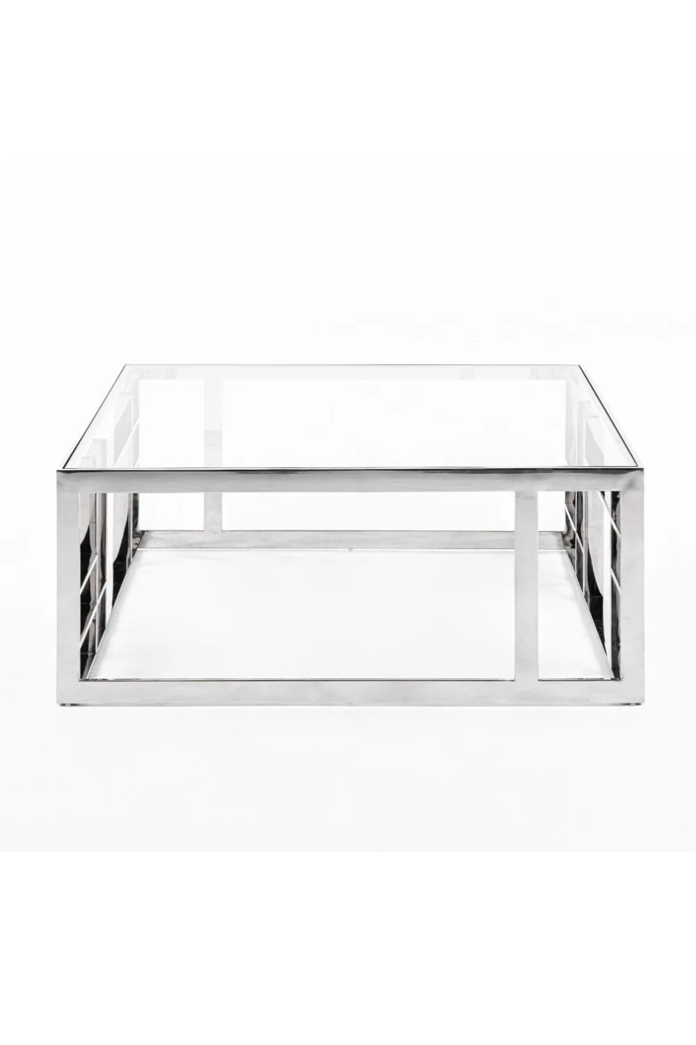 Luxury Glass Square Coffee Table Modern Italian Style for Villa