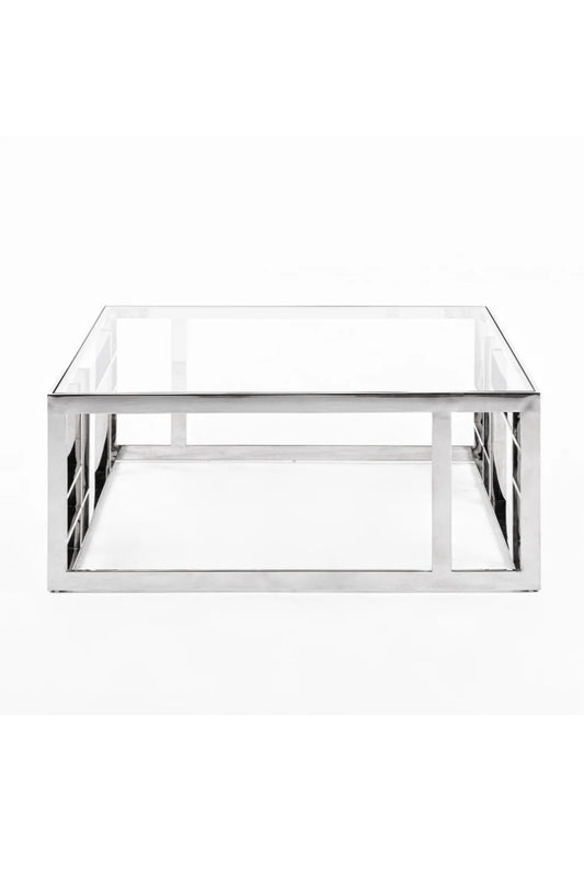 Luxury Glass Square Coffee Table Modern Italian Style for Villa