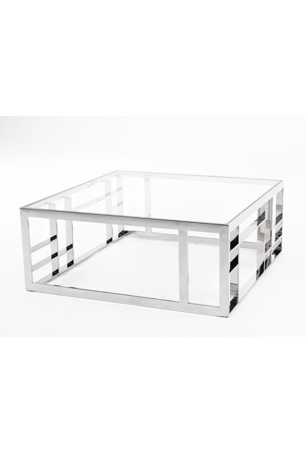 Luxury Glass Square Coffee Table Modern Italian Style for Villa