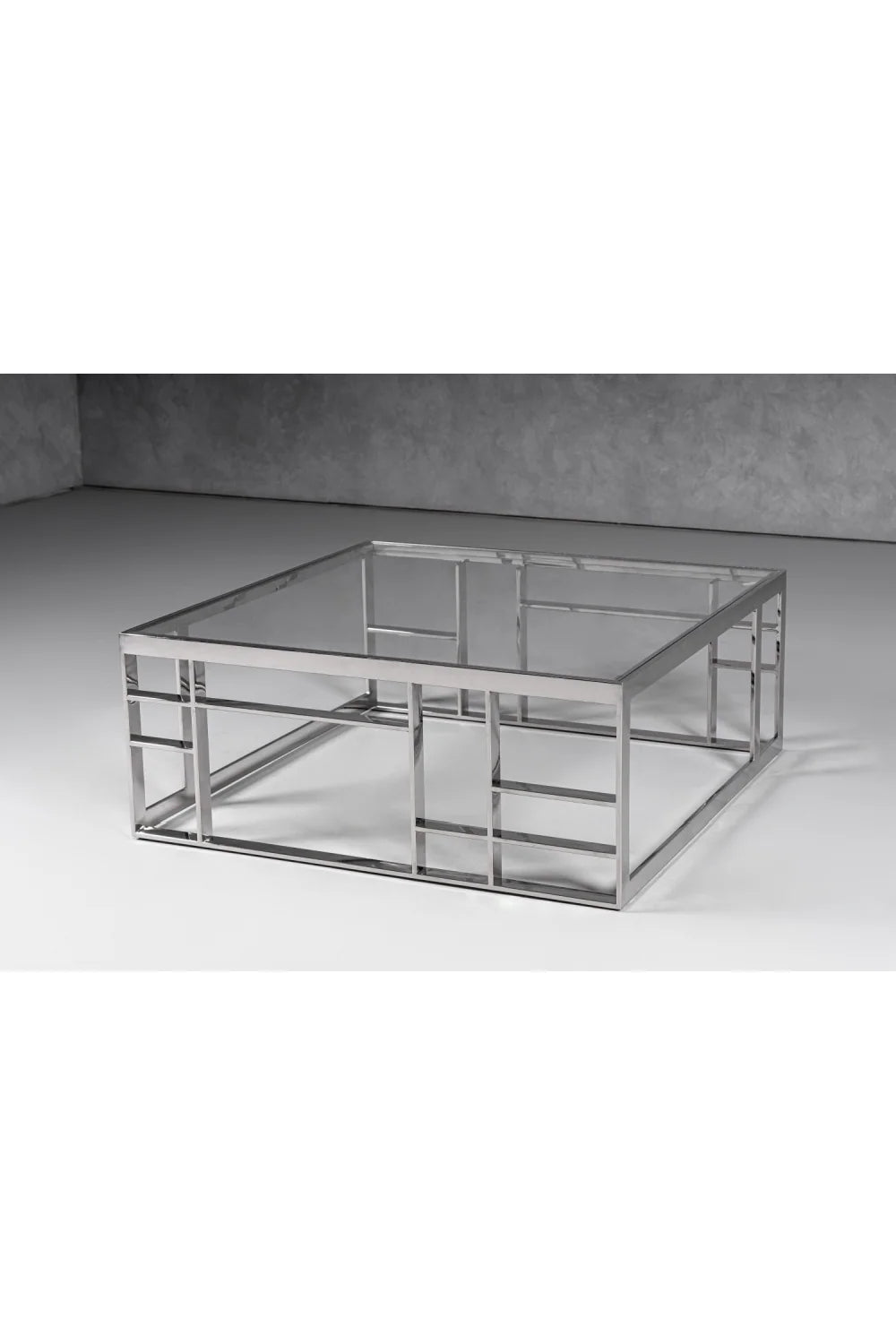 Luxury Glass Square Coffee Table Modern Italian Style for Villa