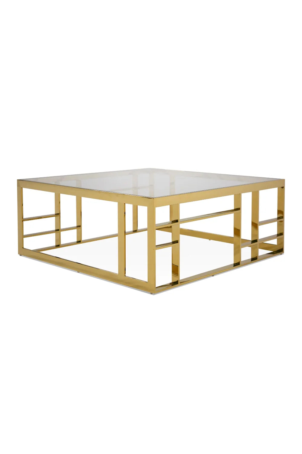 Luxury Glass Square Coffee Table Modern Italian Style for Villa