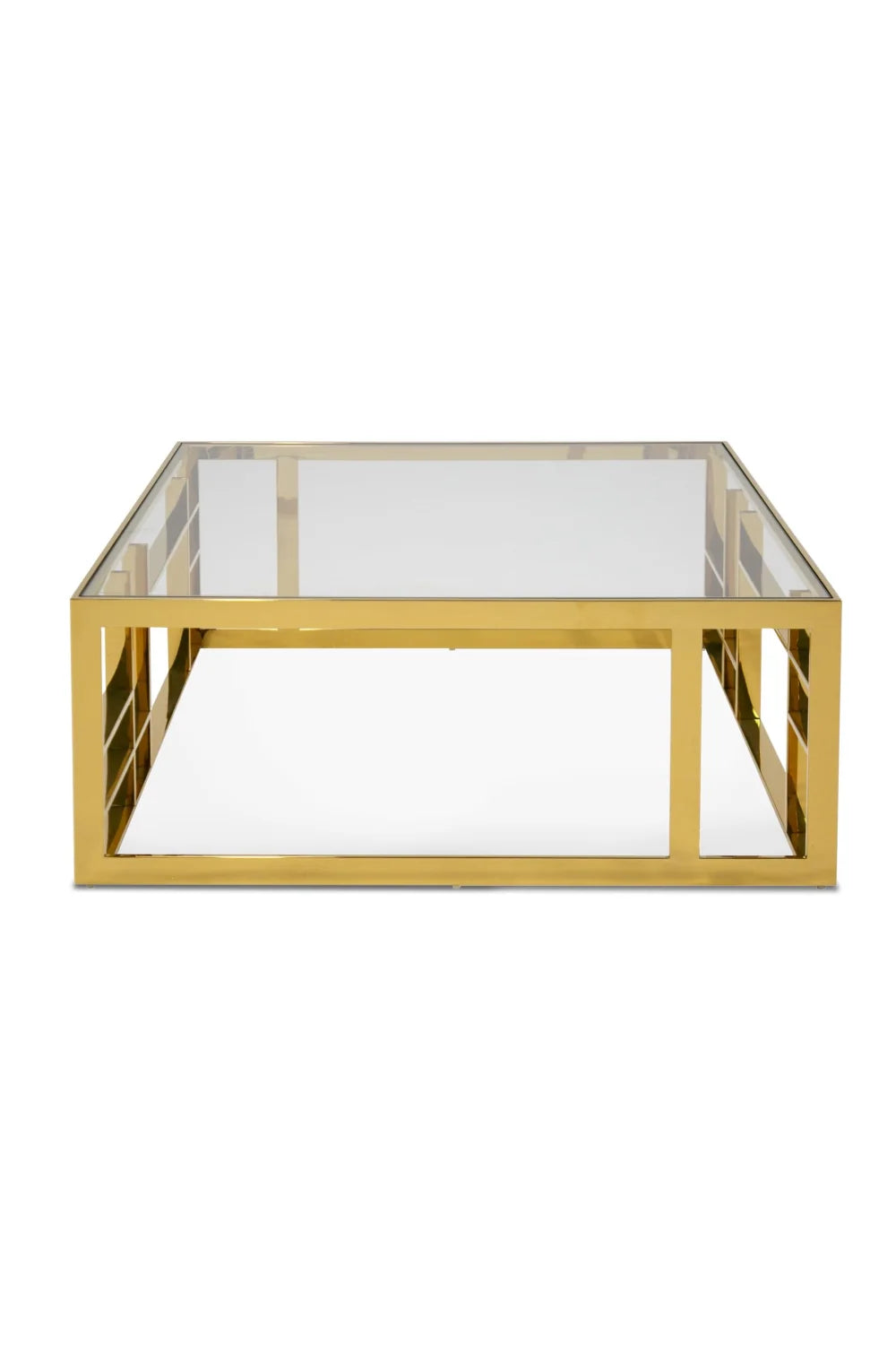Luxury Glass Square Coffee Table Modern Italian Style for Villa