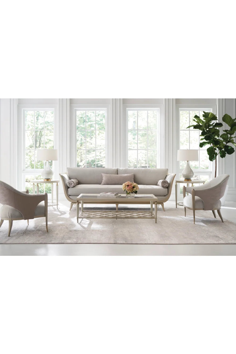 Luxury Glass Top Cocktail Table Modern Italian Style for Villa