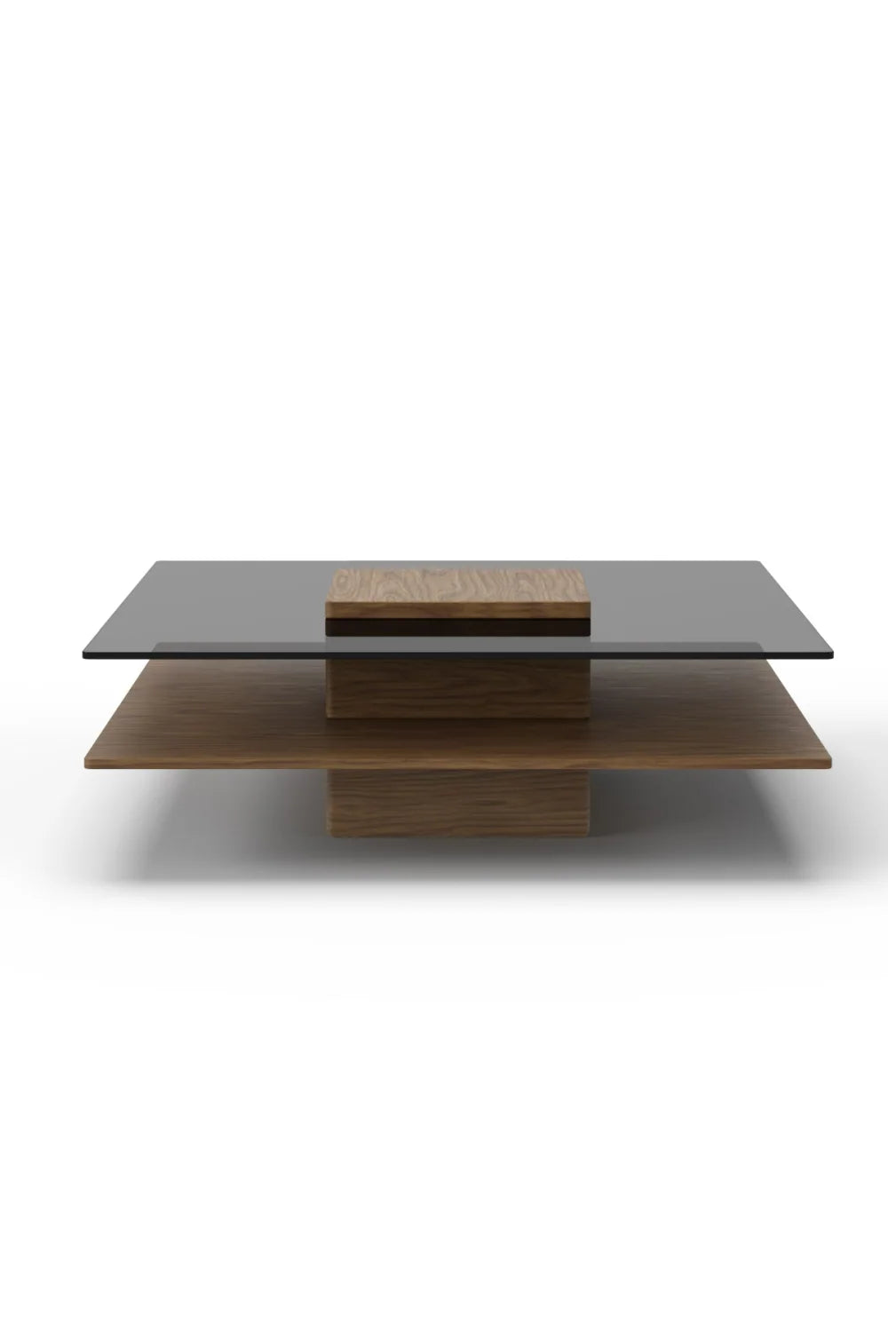Luxury Glass Wood Coffee Table Modern Italian Style for Villa