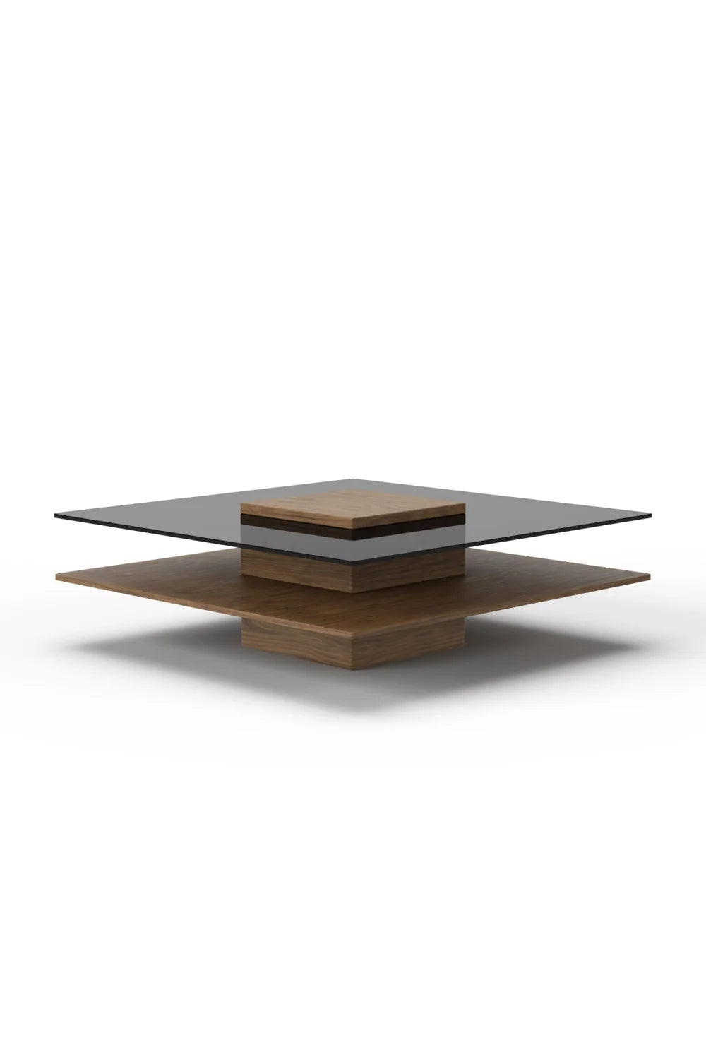 Luxury Glass Wood Coffee Table Modern Italian Style for Villa