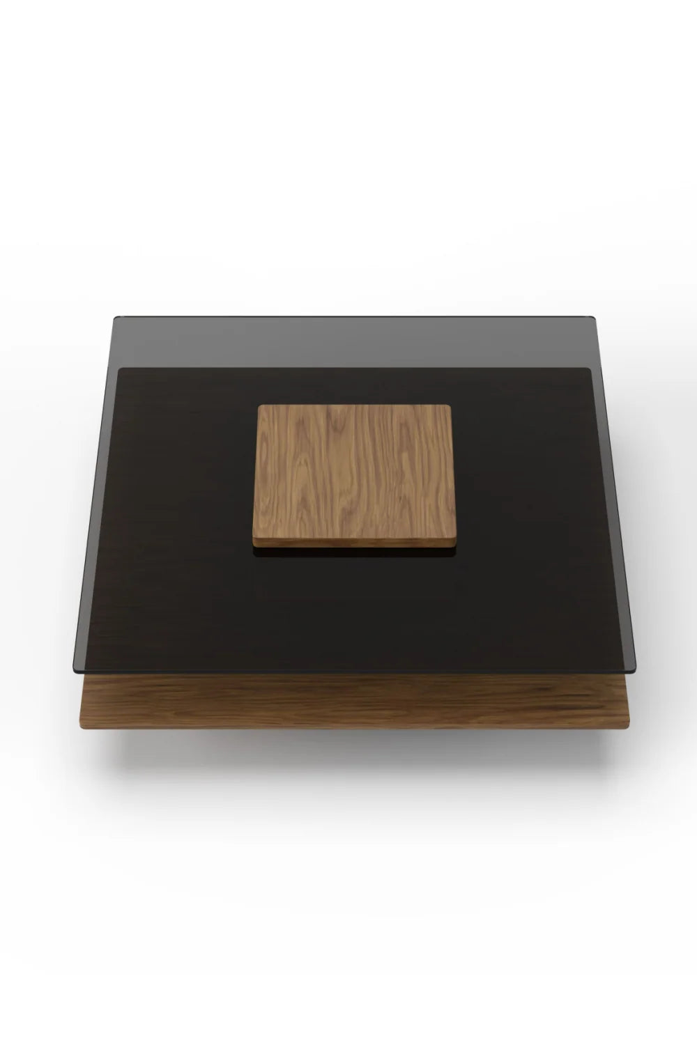 Luxury Glass Wood Coffee Table Modern Italian Style for Villa