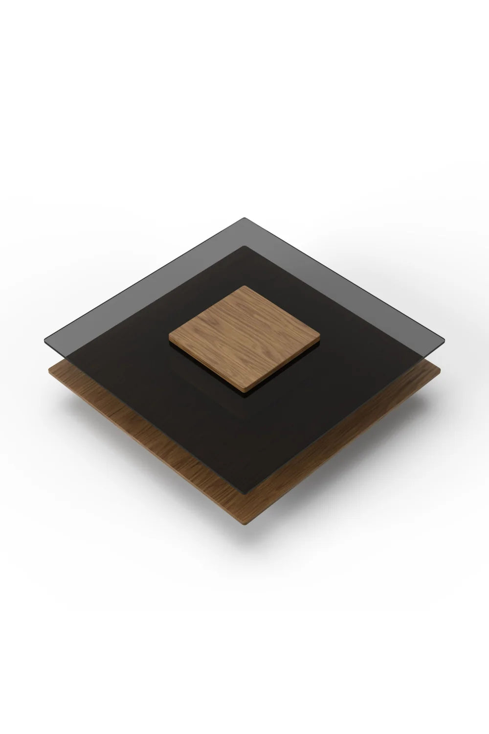 Luxury Glass Wood Coffee Table Modern Italian Style for Villa