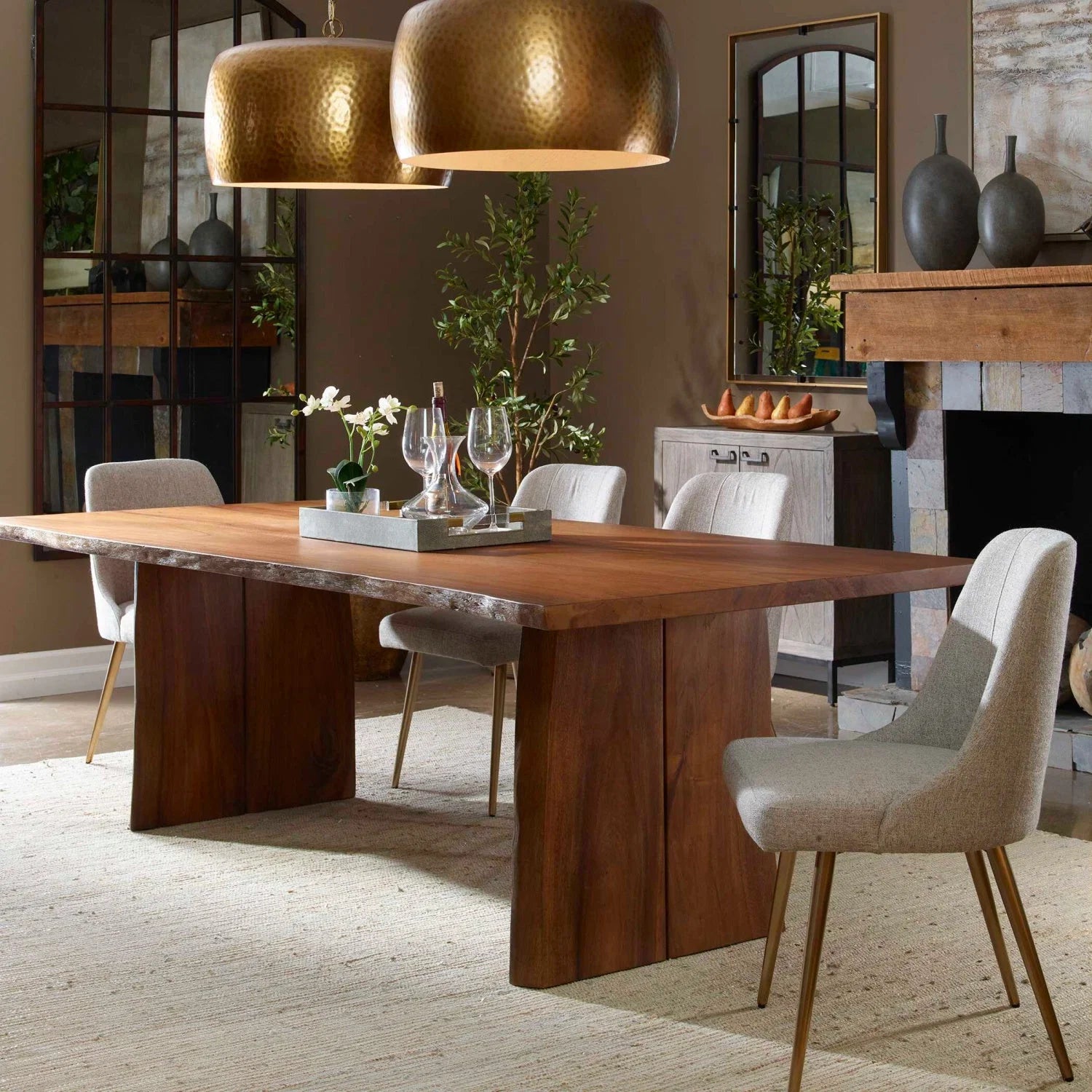 Luxury Glenmore Solid Suar Wood Dining Table Modern Italian Style for Villa