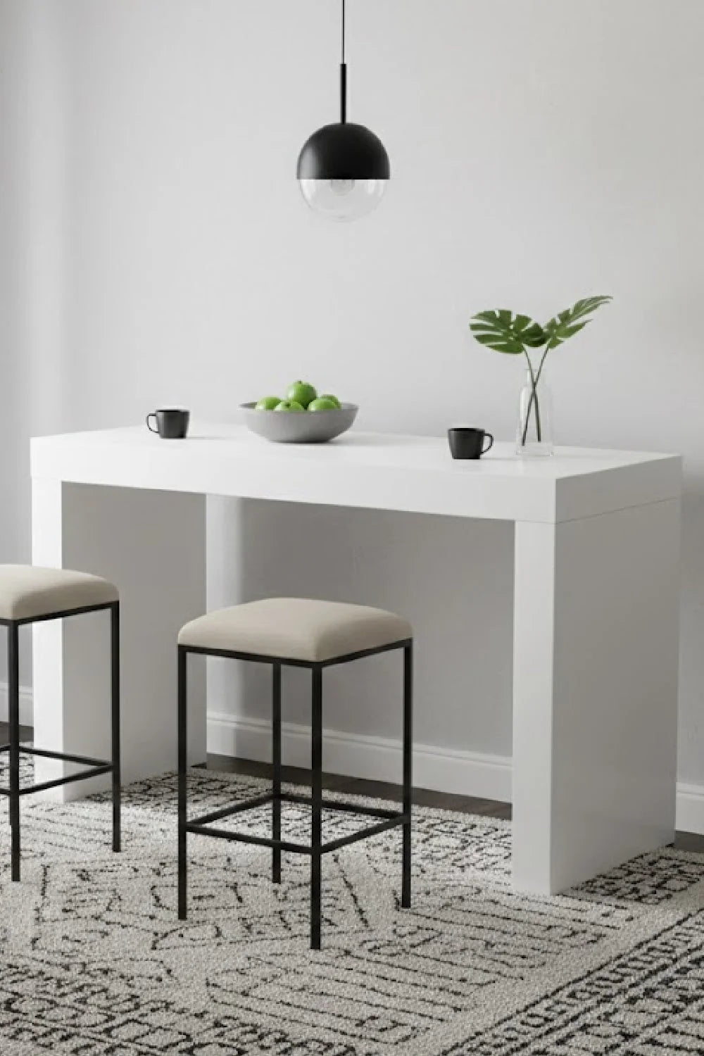 Luxury Gloss White Counter Table Modern Italian Style for Villa