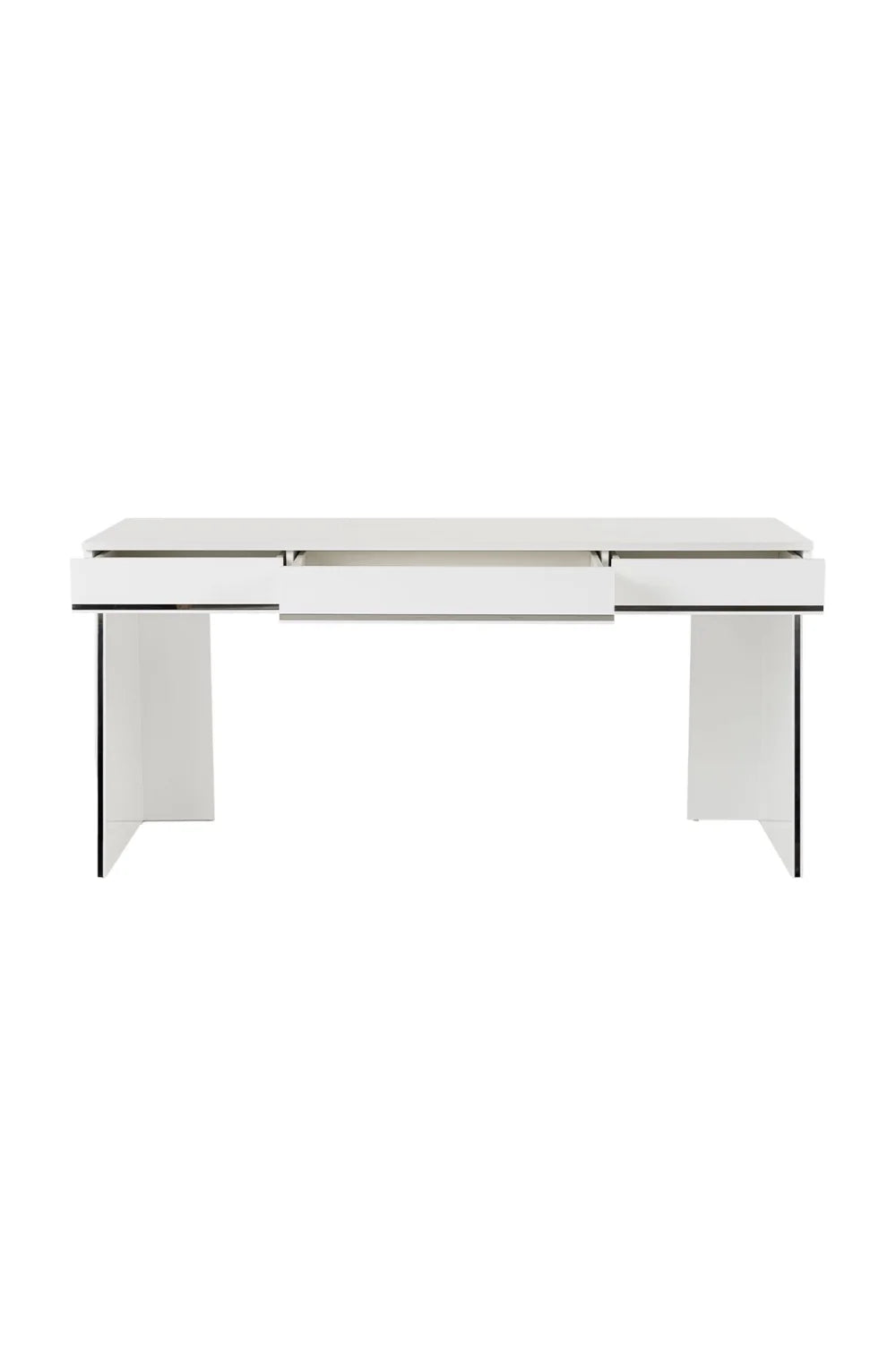 Luxury Glossy White Modern Desk European Style for Villa