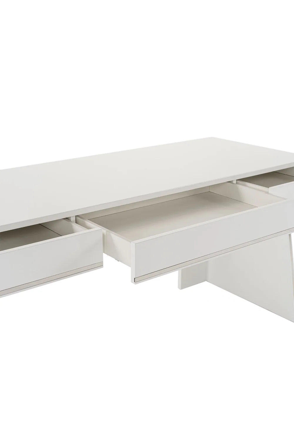 Luxury Glossy White Modern Desk European Style for Villa