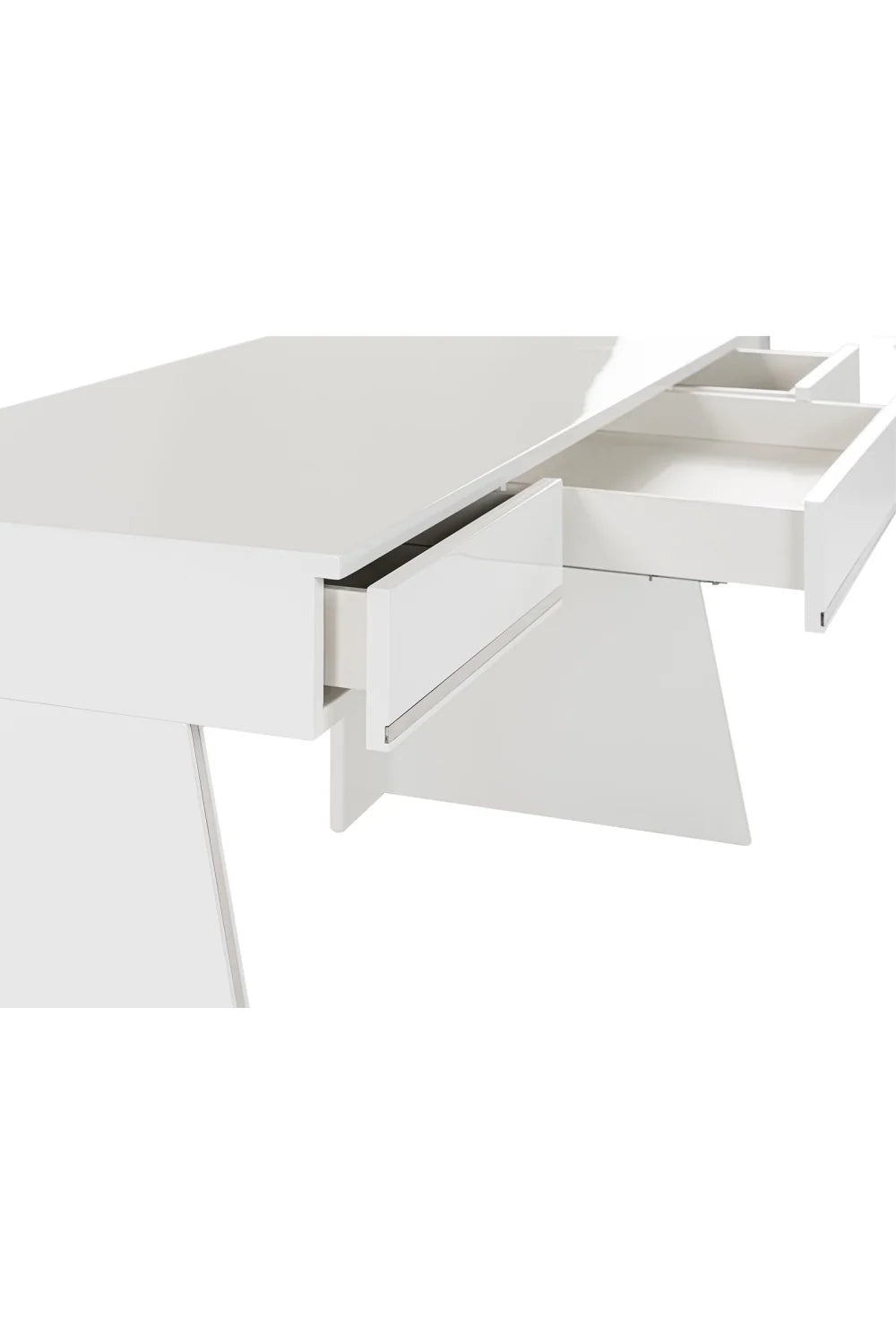 Luxury Glossy White Modern Desk European Style for Villa