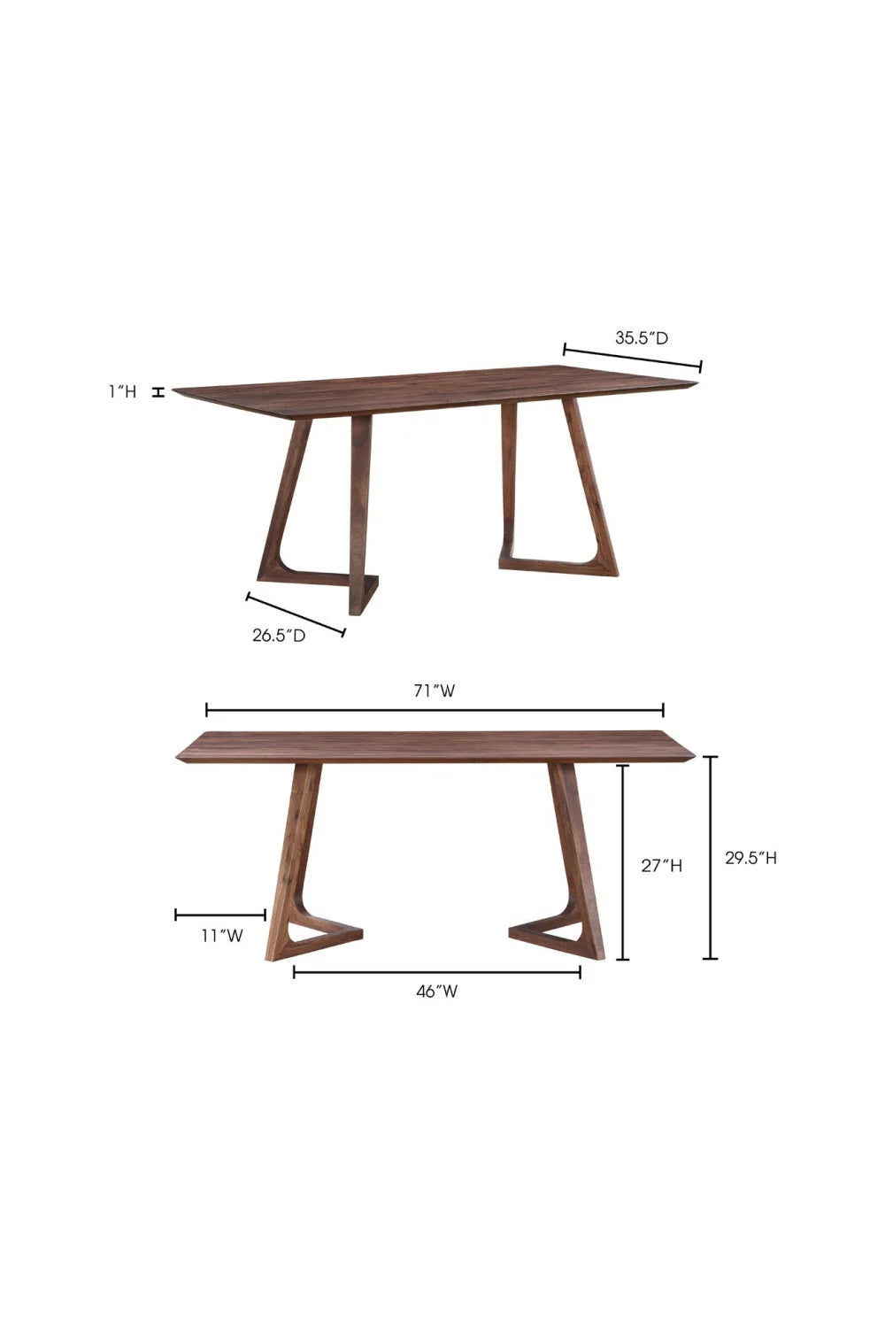 Luxury Godenza Solid Walnut Dining Table Modern Italian Style for Villa