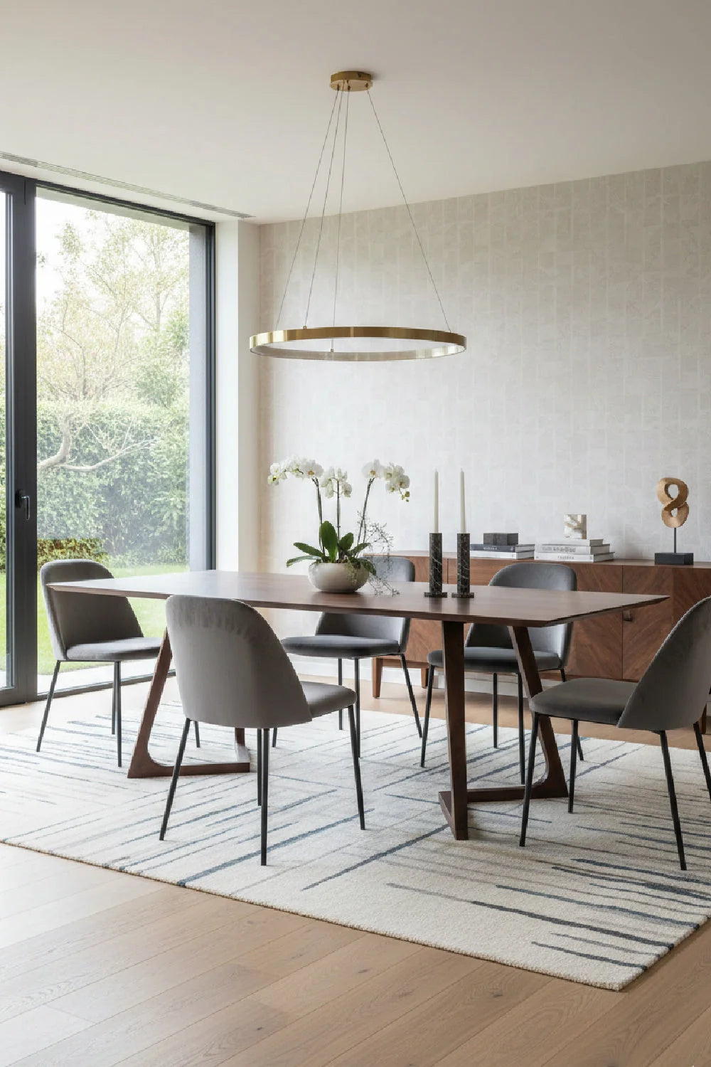 Luxury Godenza Solid Walnut Dining Table Modern Italian Style for Villa