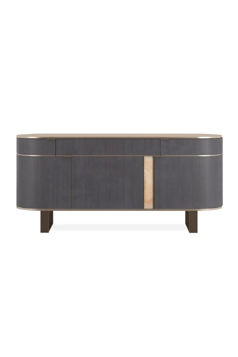 Luxury Gold 3-Door Sideboard European Style for Villa