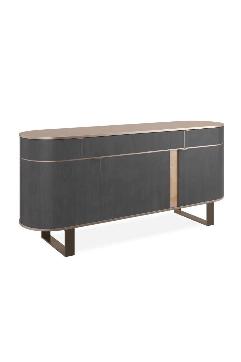 Luxury Gold 3-Door Sideboard European Style for Villa