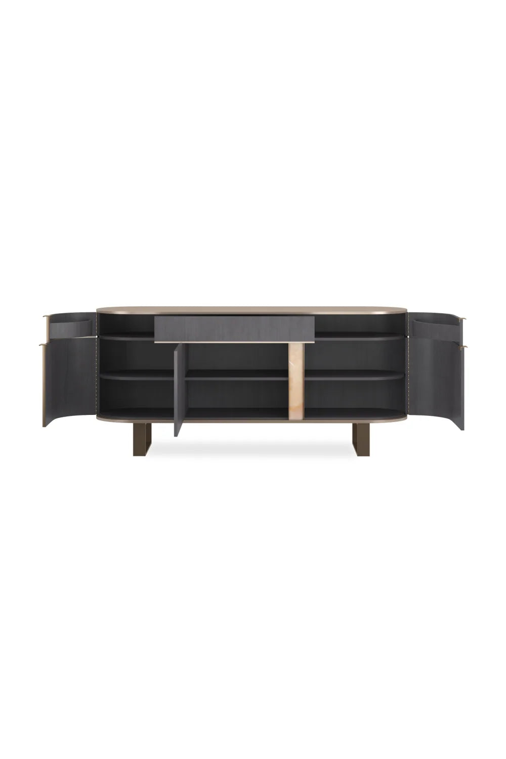 Luxury Gold 3-Door Sideboard European Style for Villa