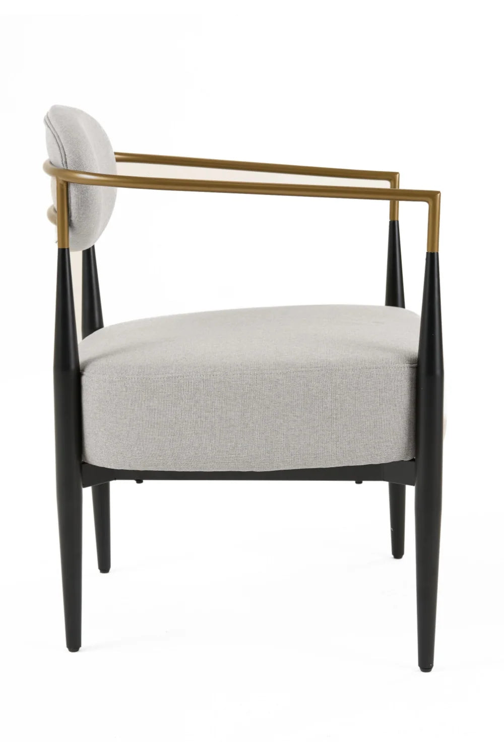 Luxury Gold Armed Fabric Accent Chair European Style for Villa