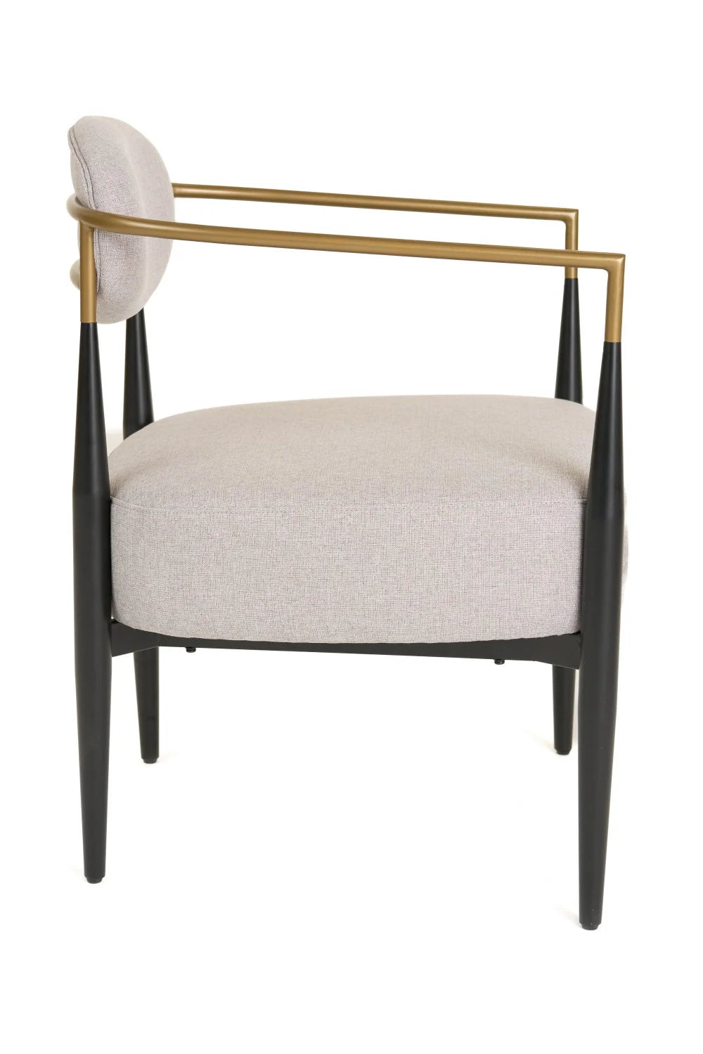 Luxury Gold Armed Fabric Accent Chair European Style for Villa